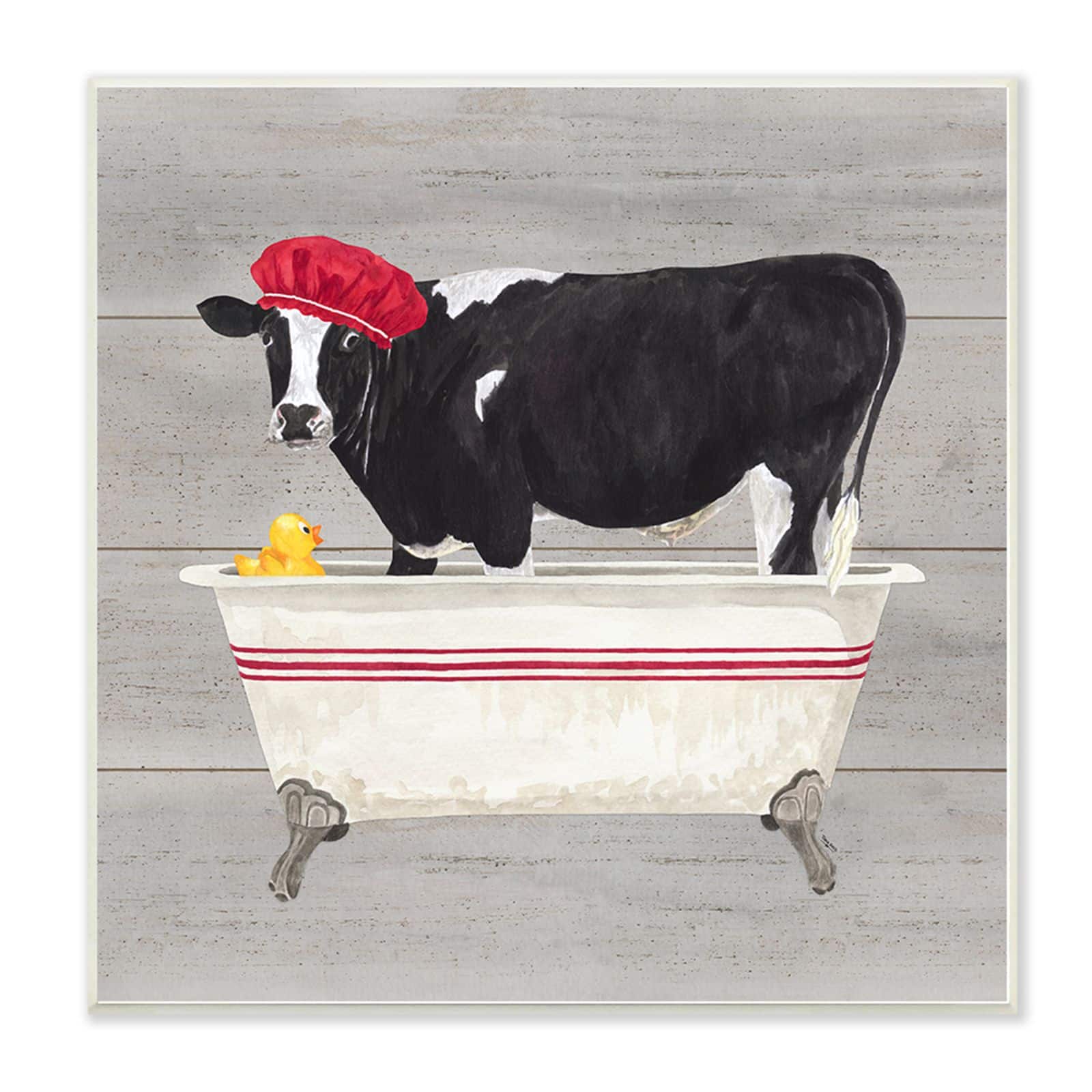 Stupell Industries Bath Time For Cows Wall Plaque