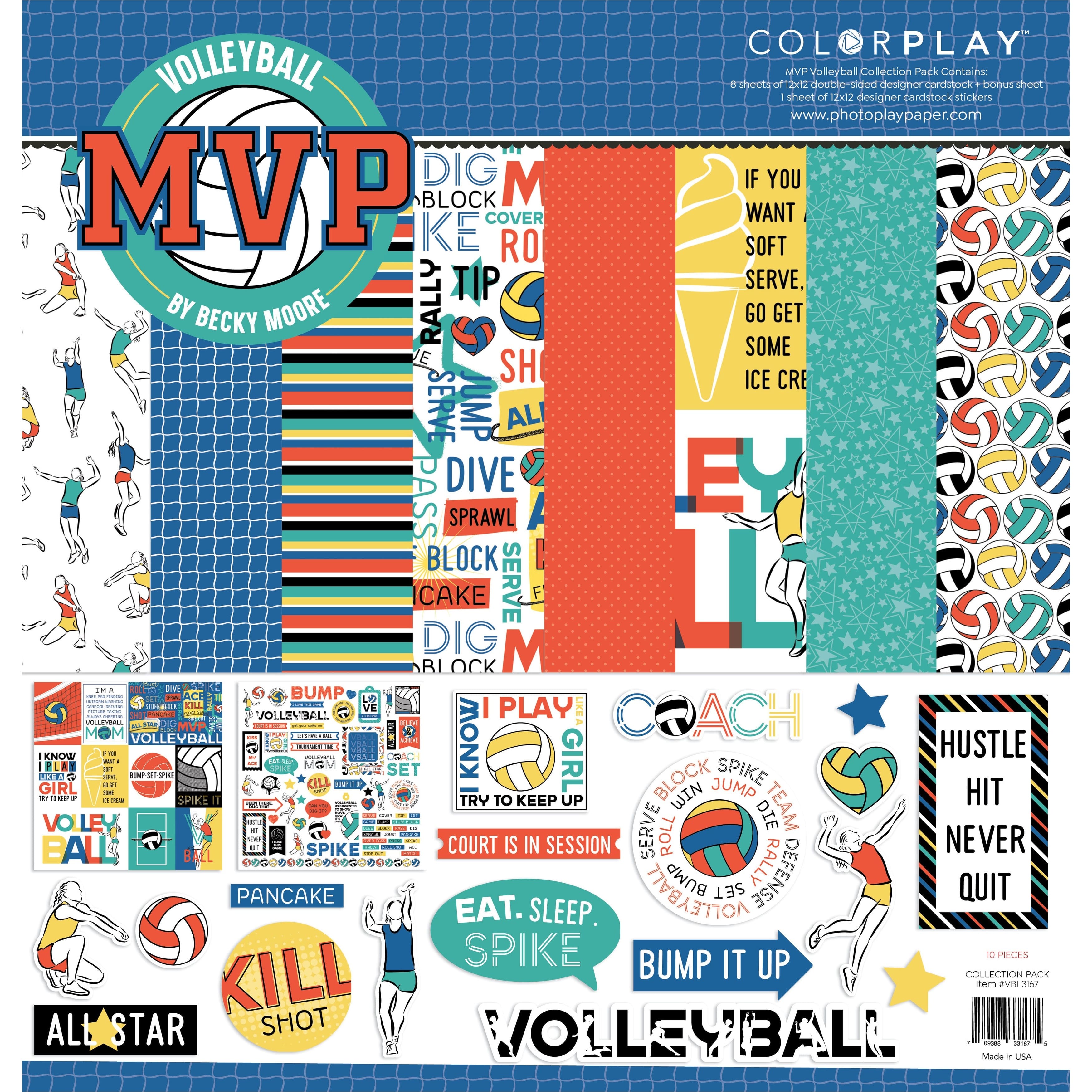 ColorPlay Collection Pack 12" x 12", MVP Volleyball