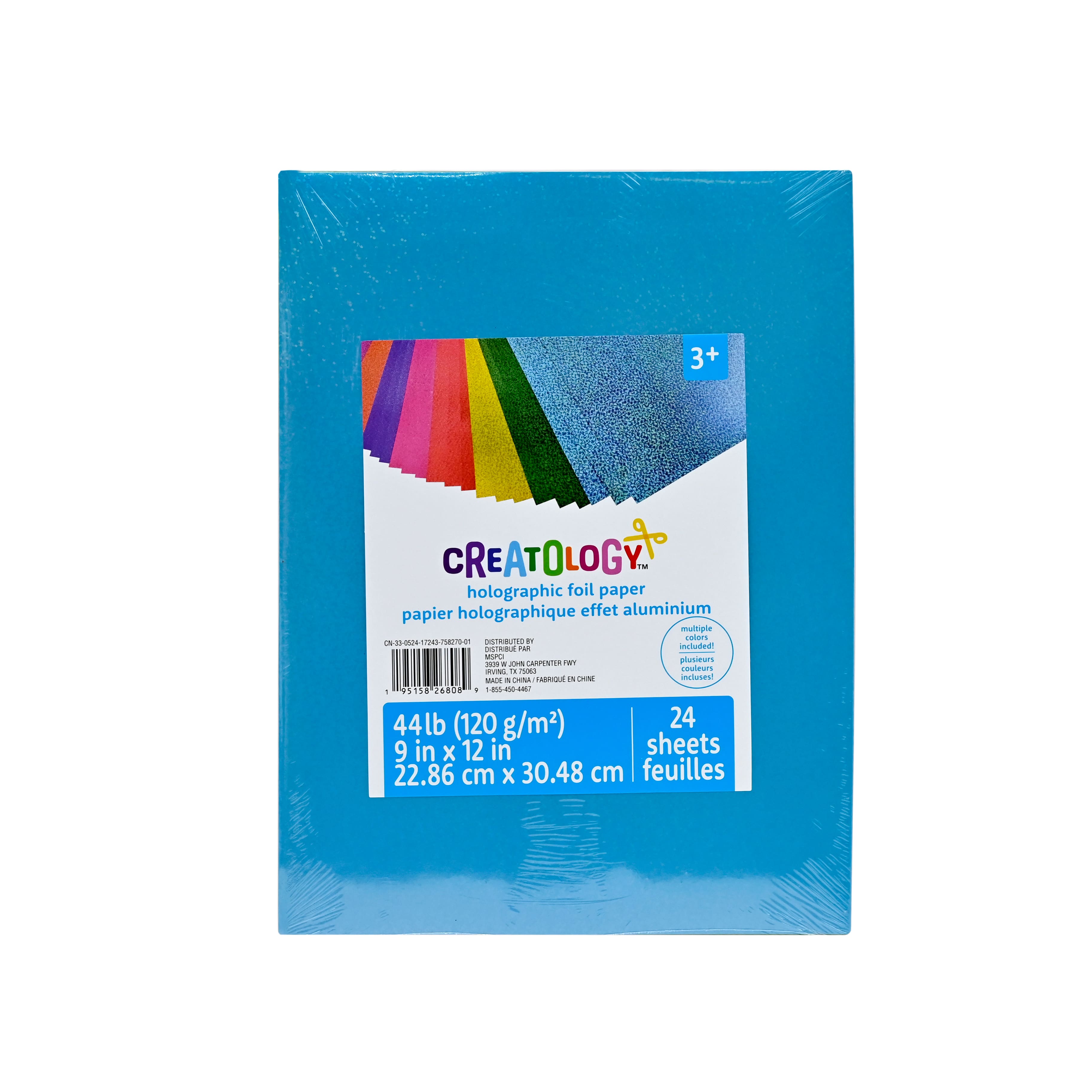 9&#x22; x 12&#x22; Bright Holographic Foil Paper, 24ct. by Creatology&#x2122;