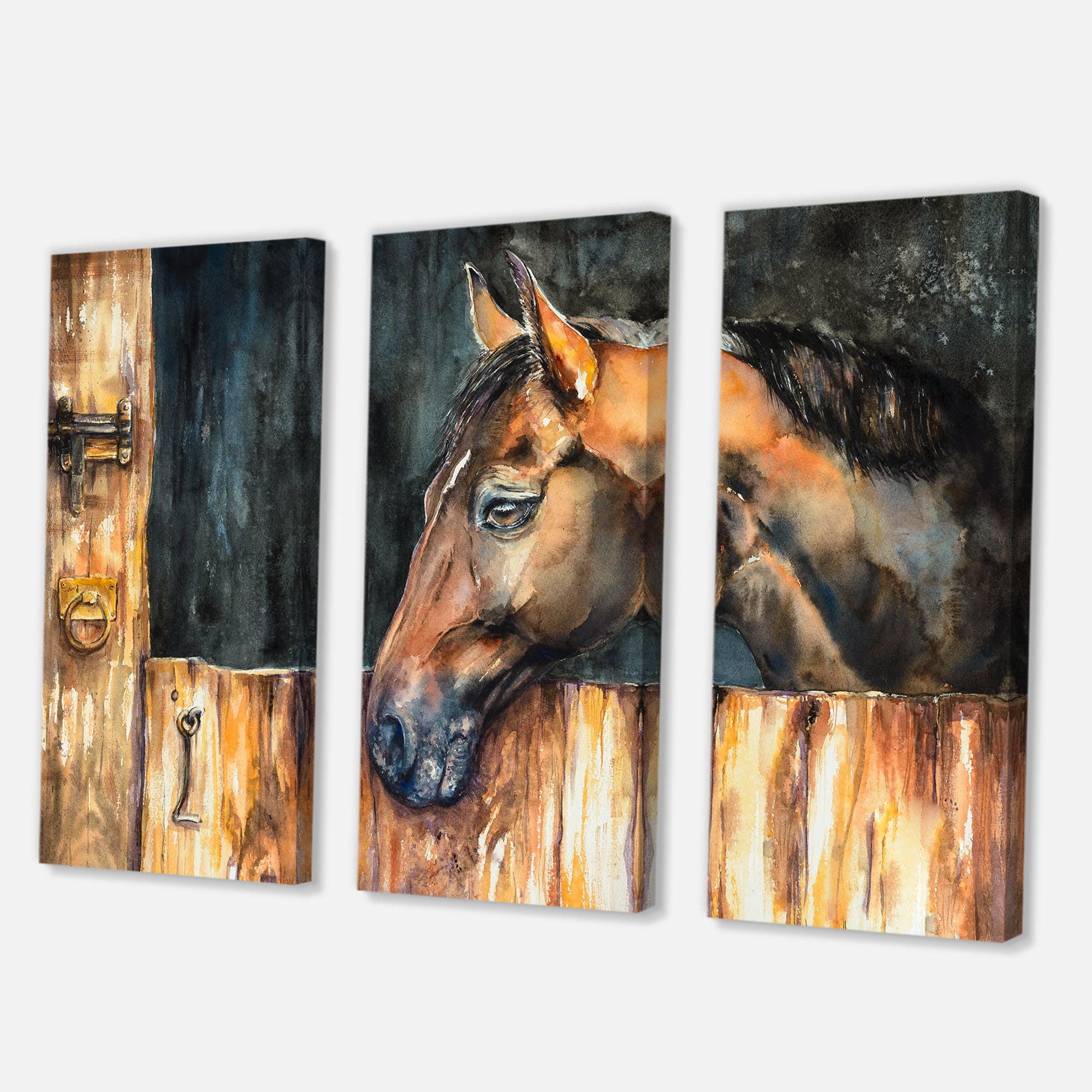 Designart - The Head of A Horse In Stable