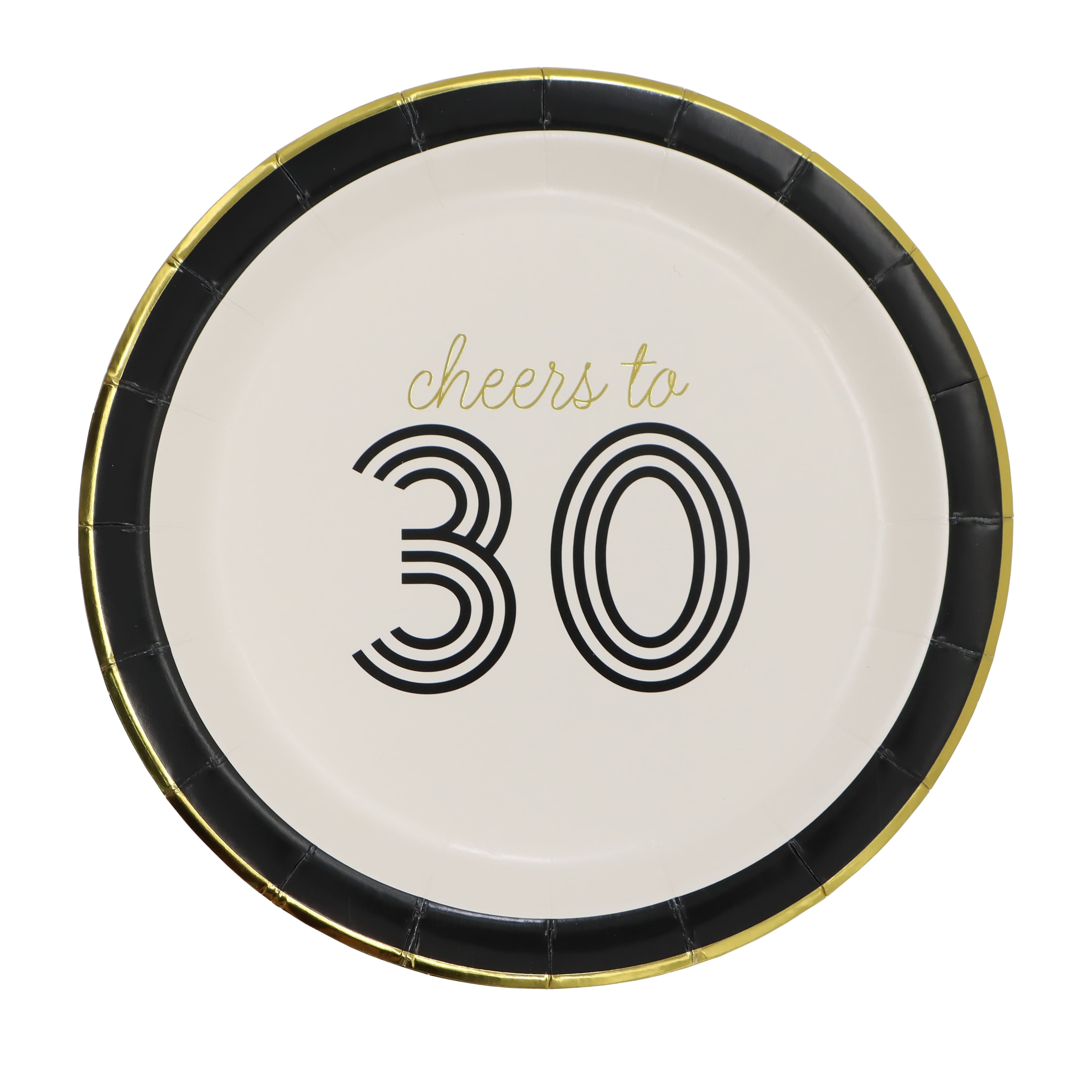 7&#x22; Cheers to 30 Paper Dinner Plates, 8ct. by Celebrate It&#x2122;
