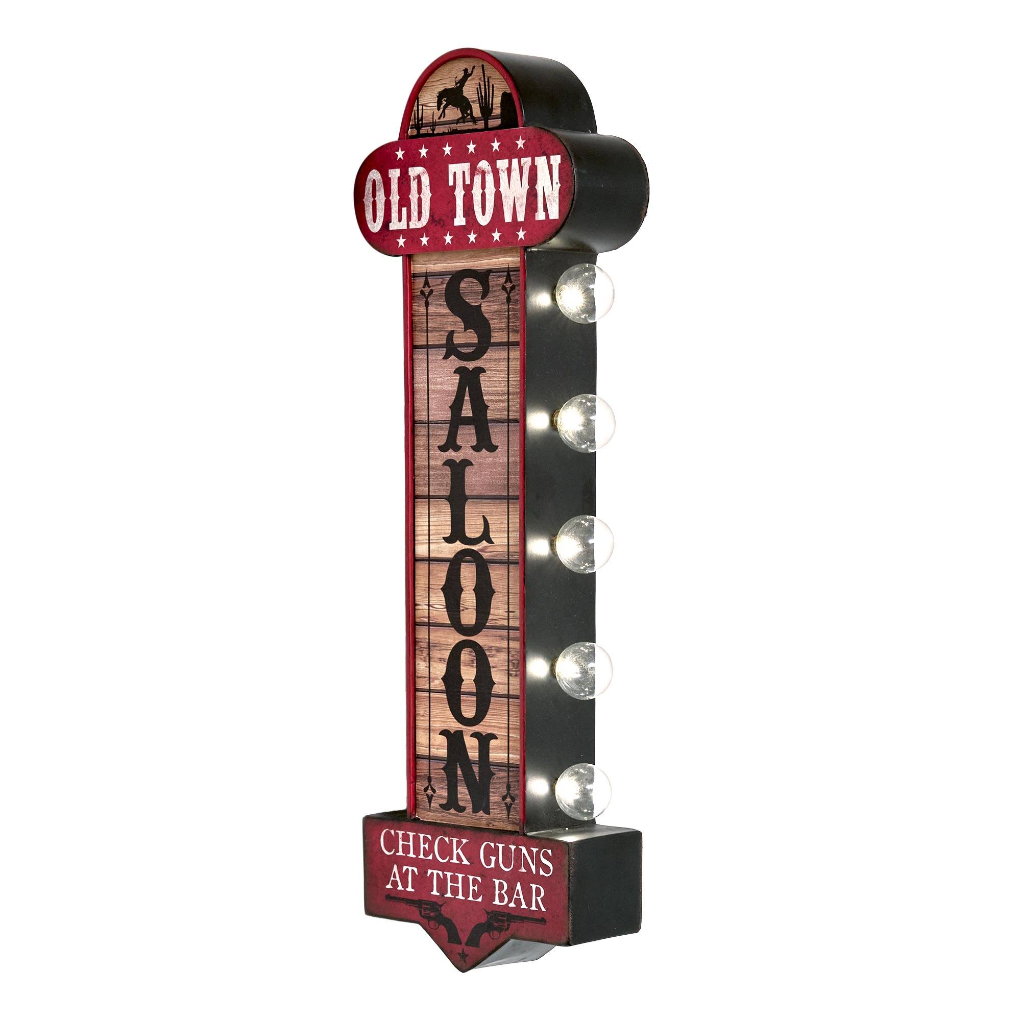 American Art Decor Old Town Metal LED Marquee Sign - 3&#x22; x 24.8&#x22;