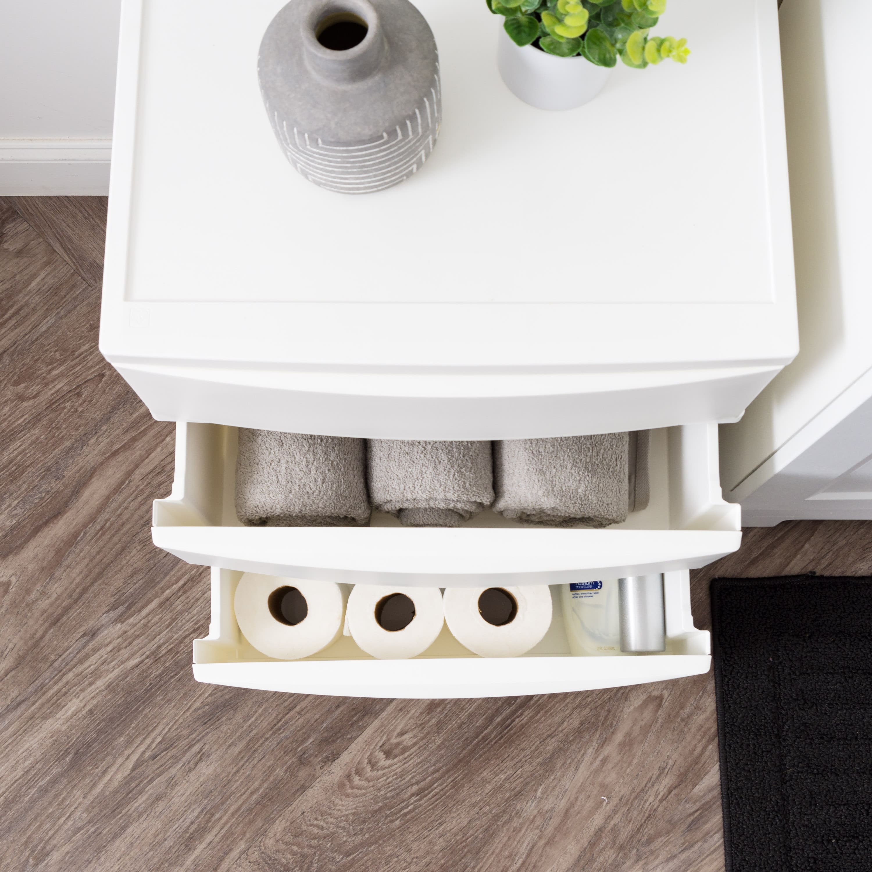 IRIS&#xAE; 29.5qt. White Wide 3-Drawer Stacking Chests, 2ct.