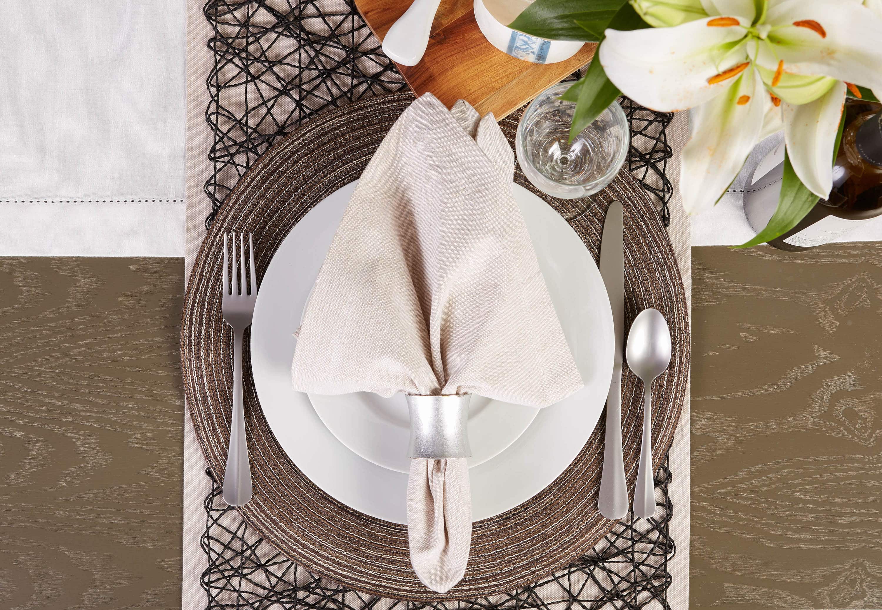 DII® Round Variegated Braided Polypropylene Placemats, 6ct.