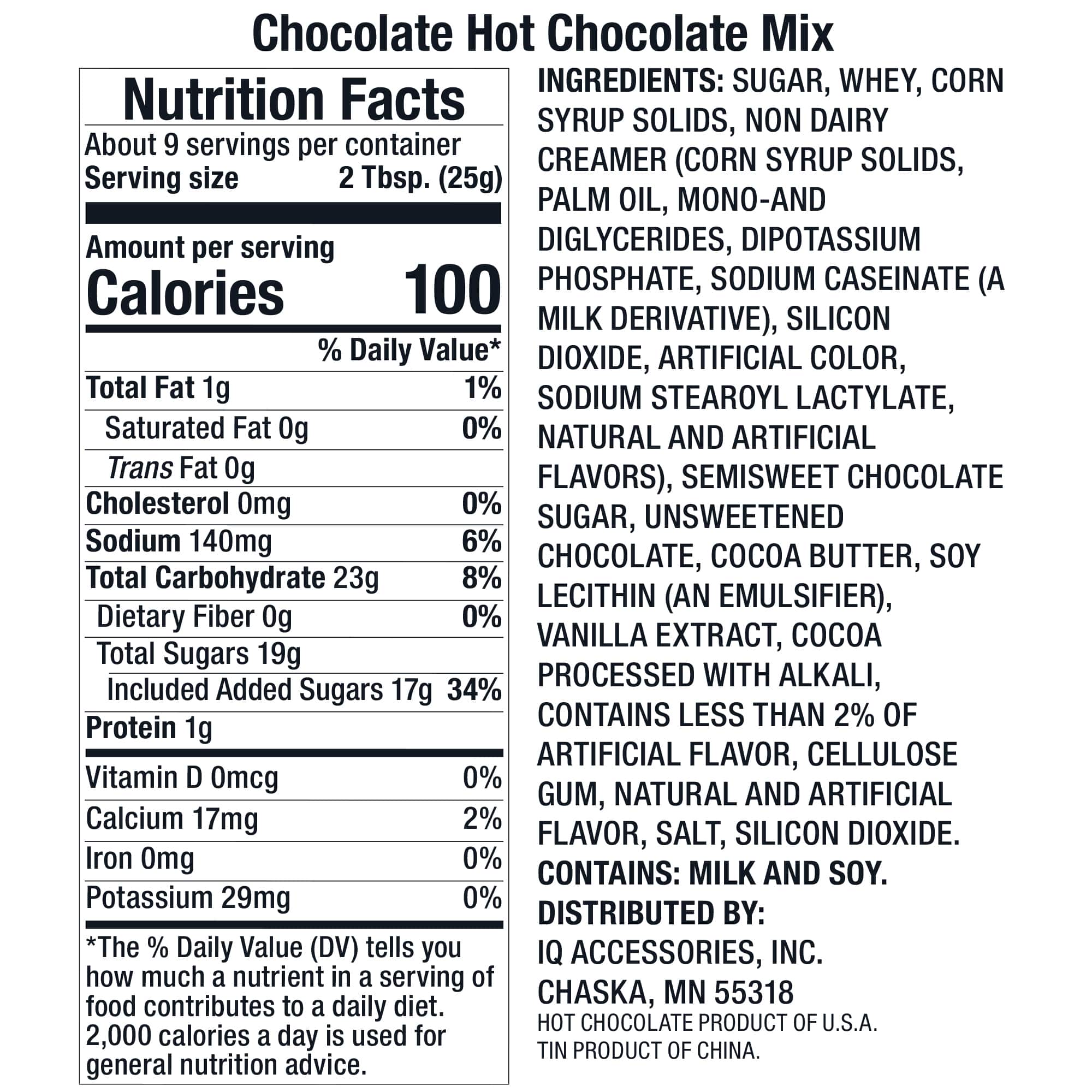 Assorted Hot Chocolate Tin, 1pc.