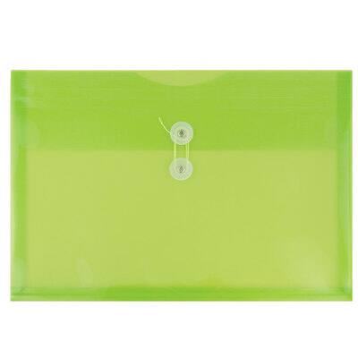 JAM Paper Legal Size Plastic Envelopes with Button & String Tie Closure,  12ct.