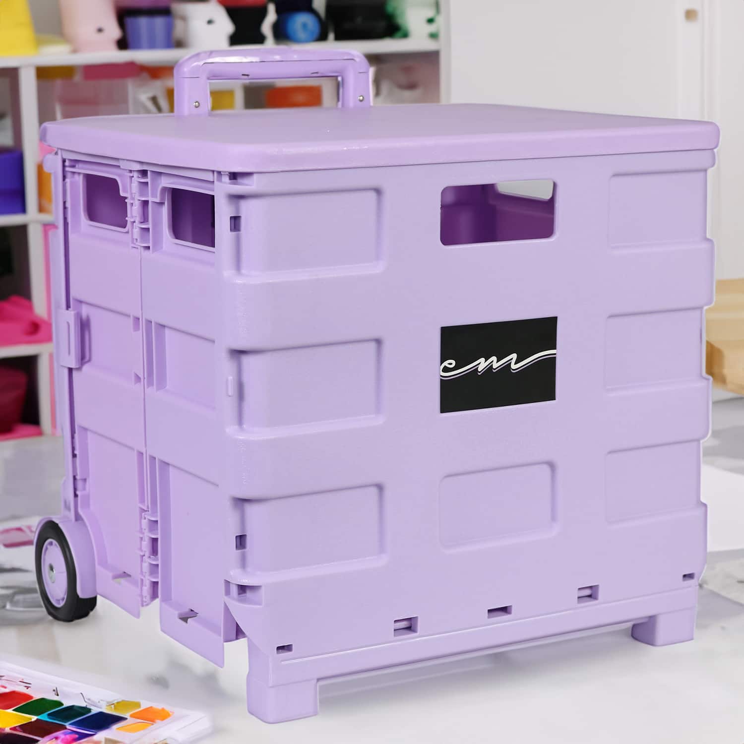 Everything Mary Collapsible Rolling Cart with Lid