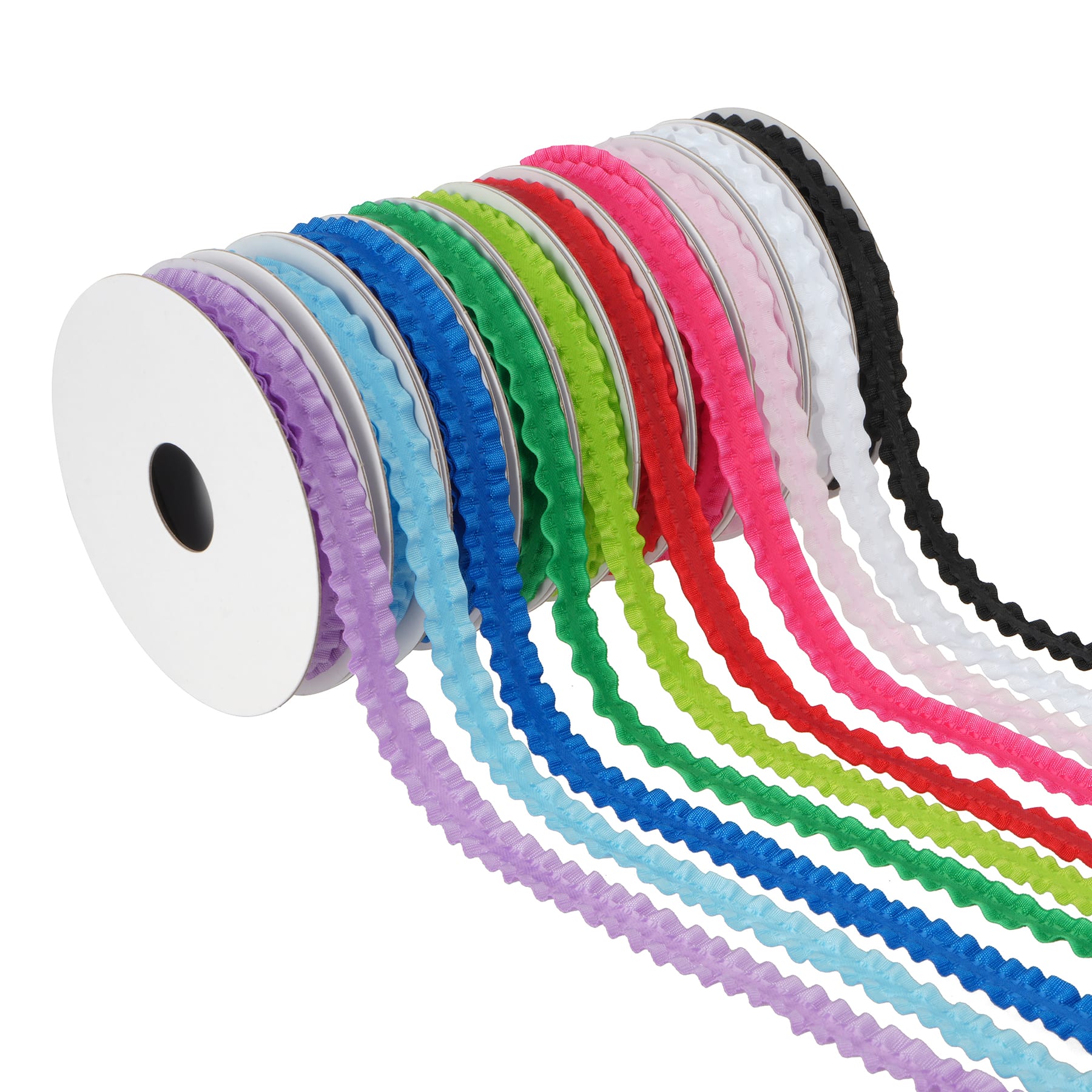 3/8&#x22; x 2yd. Primary Colors Ruffle Value Pack Ribbon by Celebrate It&#xAE;