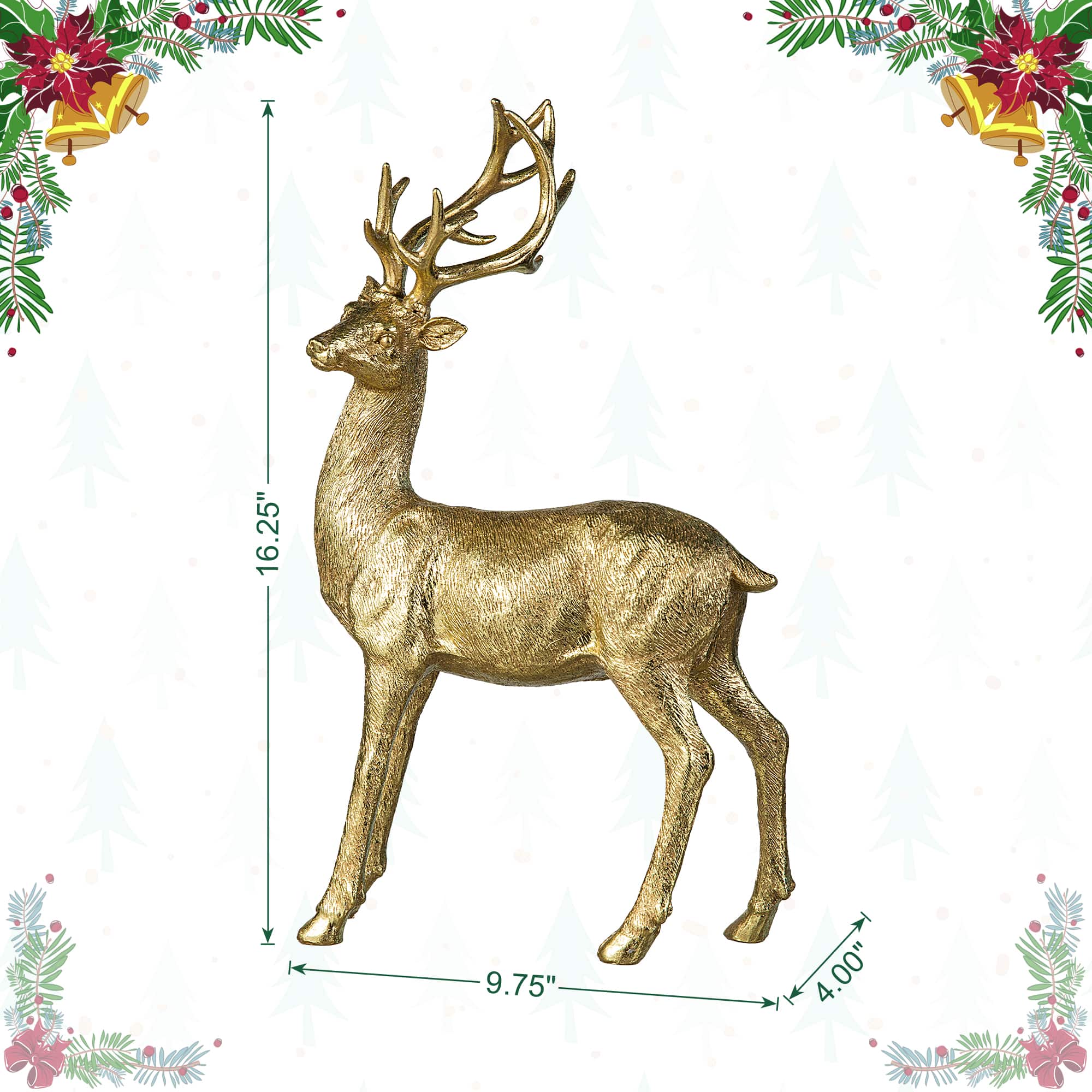 Glitzhome&#xAE; 16.25&#x22; Standing Reindeer Table D&#xE9;cor