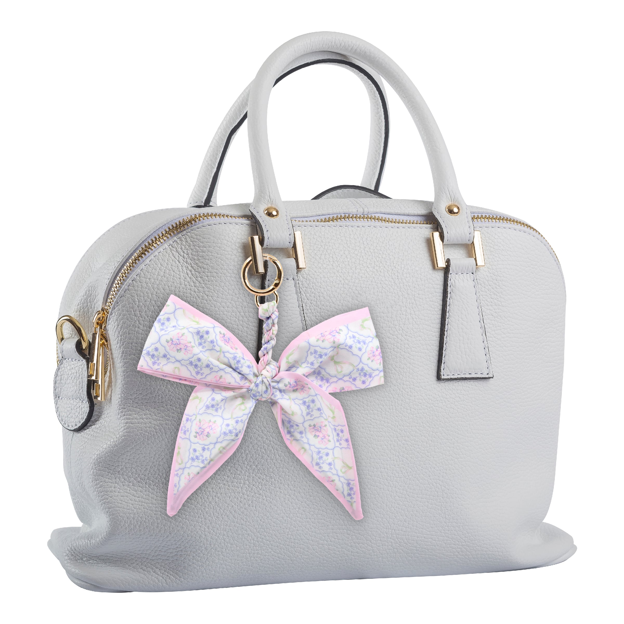 Blue Moon Studio™ Pink Floral Print Bow Bag Charm