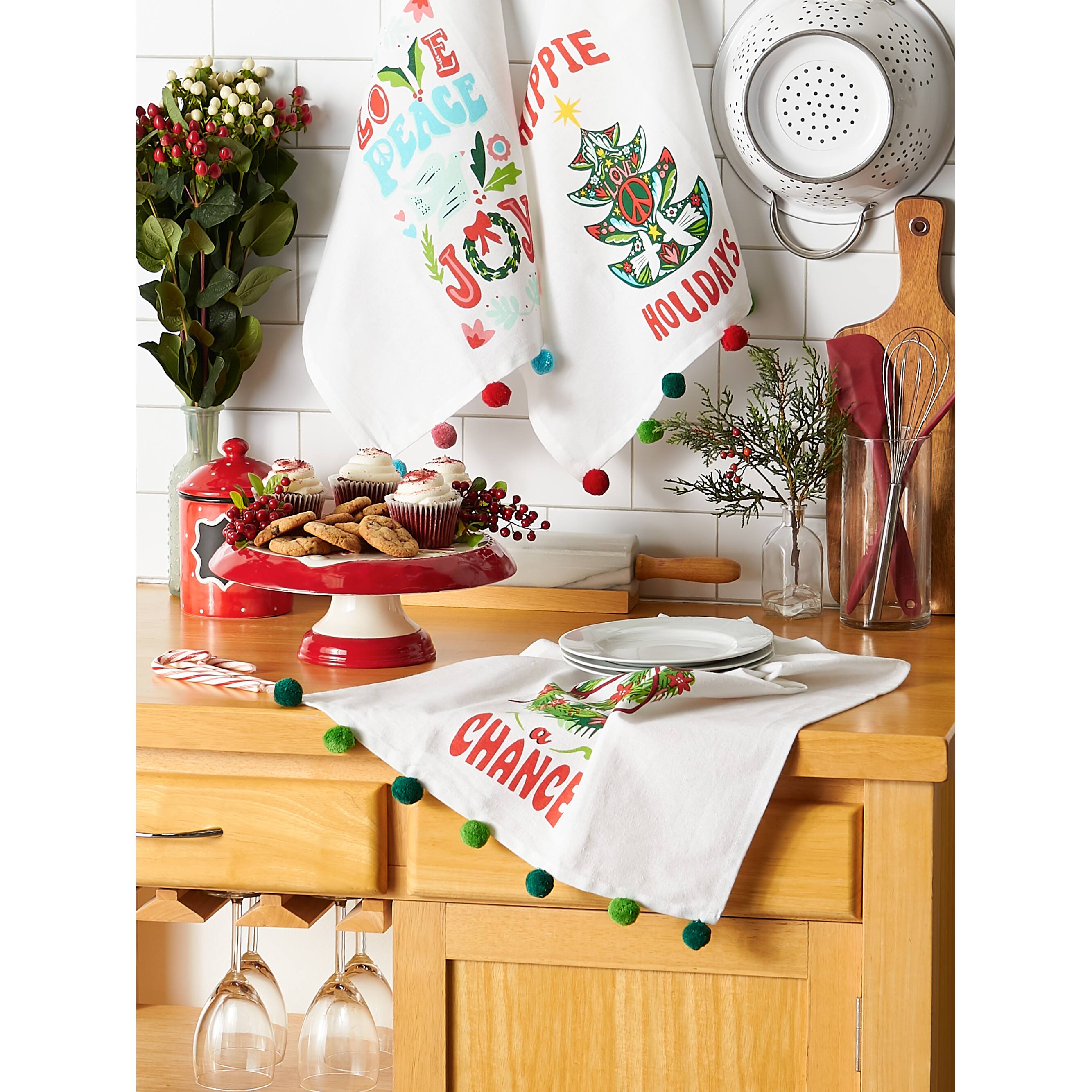DII® Hippie Holidays Printed Dishtowel Set