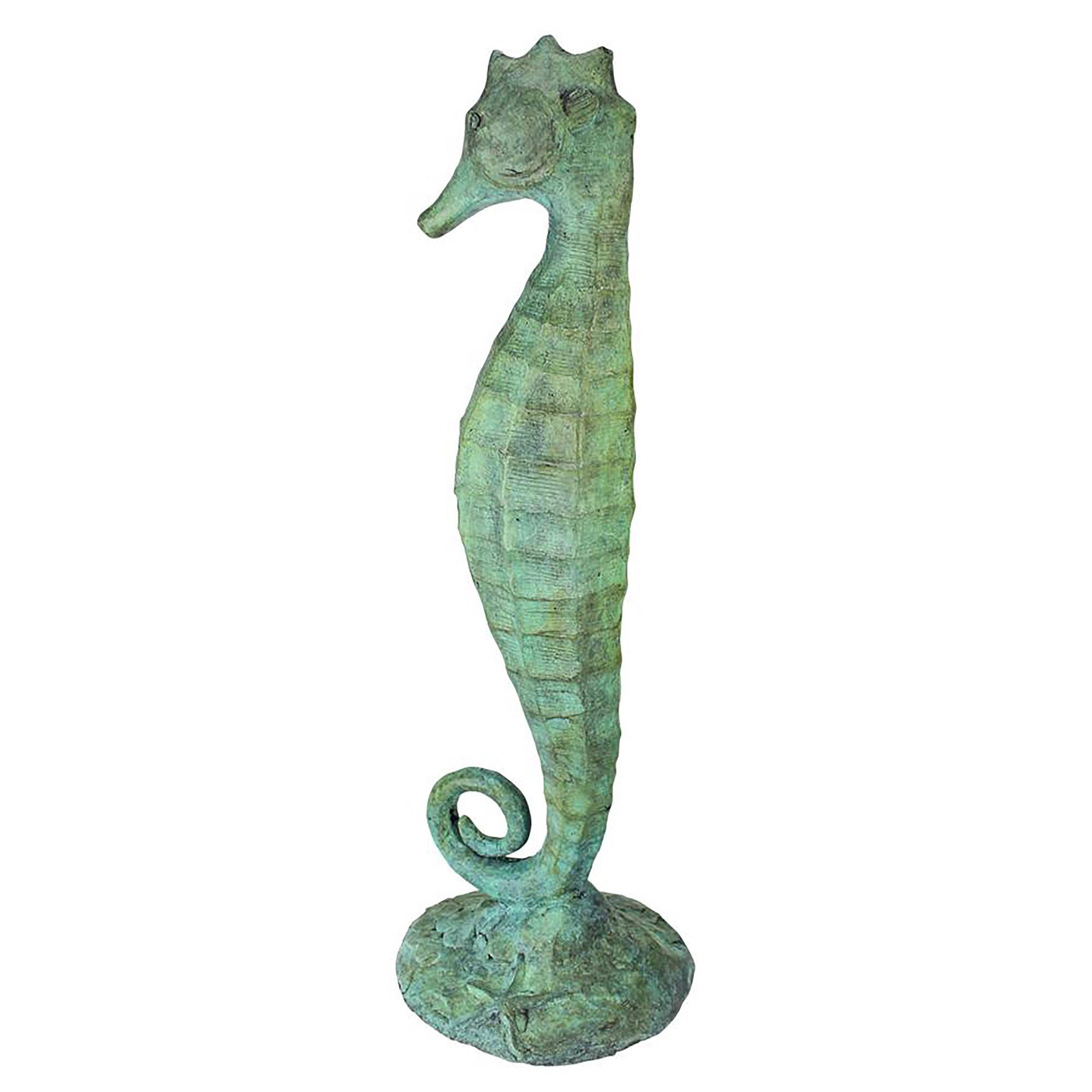 Design Toscano 19&#x22; Seahorse Bronze Garden Statue