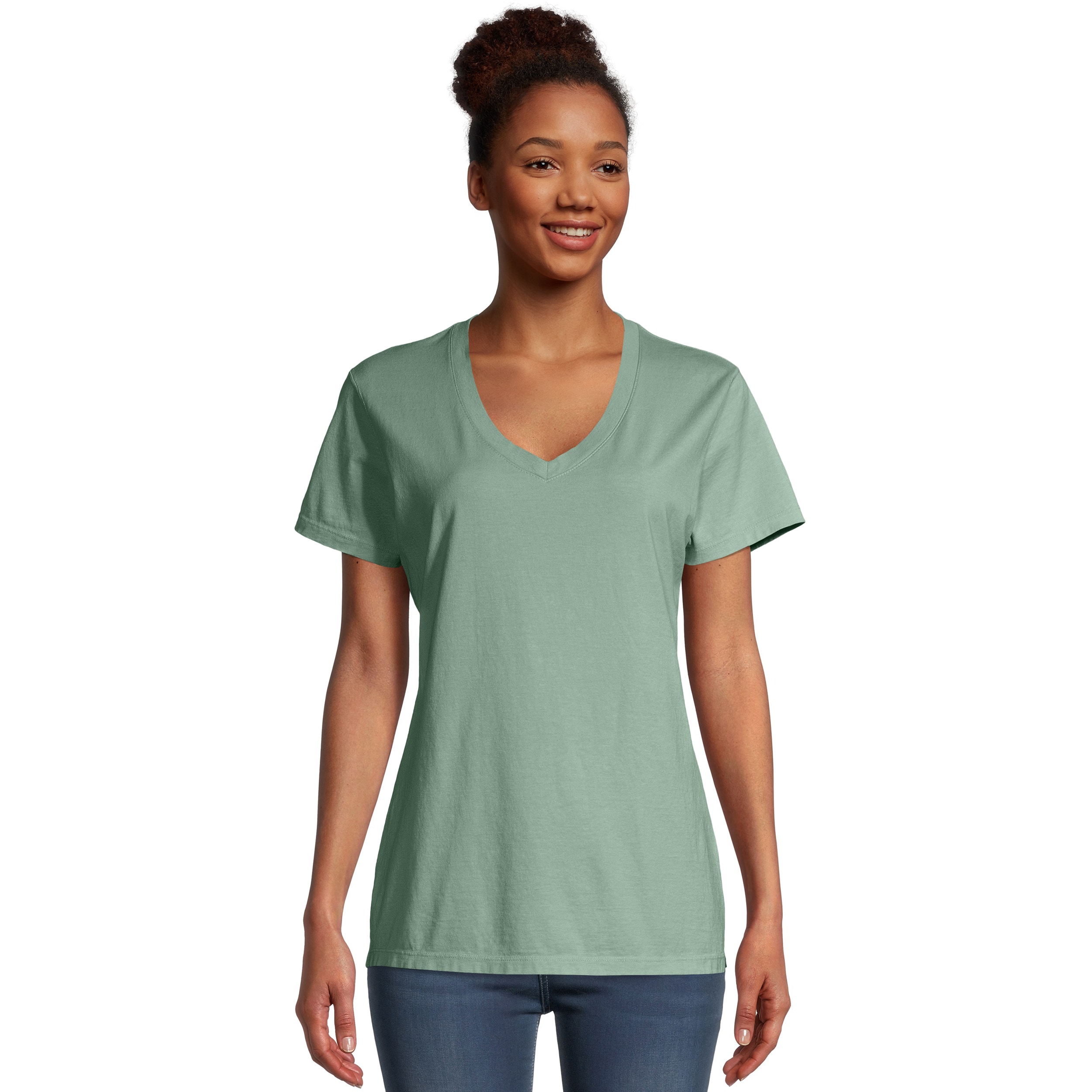 Hanes ComfortWash Garment-Dyed V-Neck Women&#x27;s T-Shirt