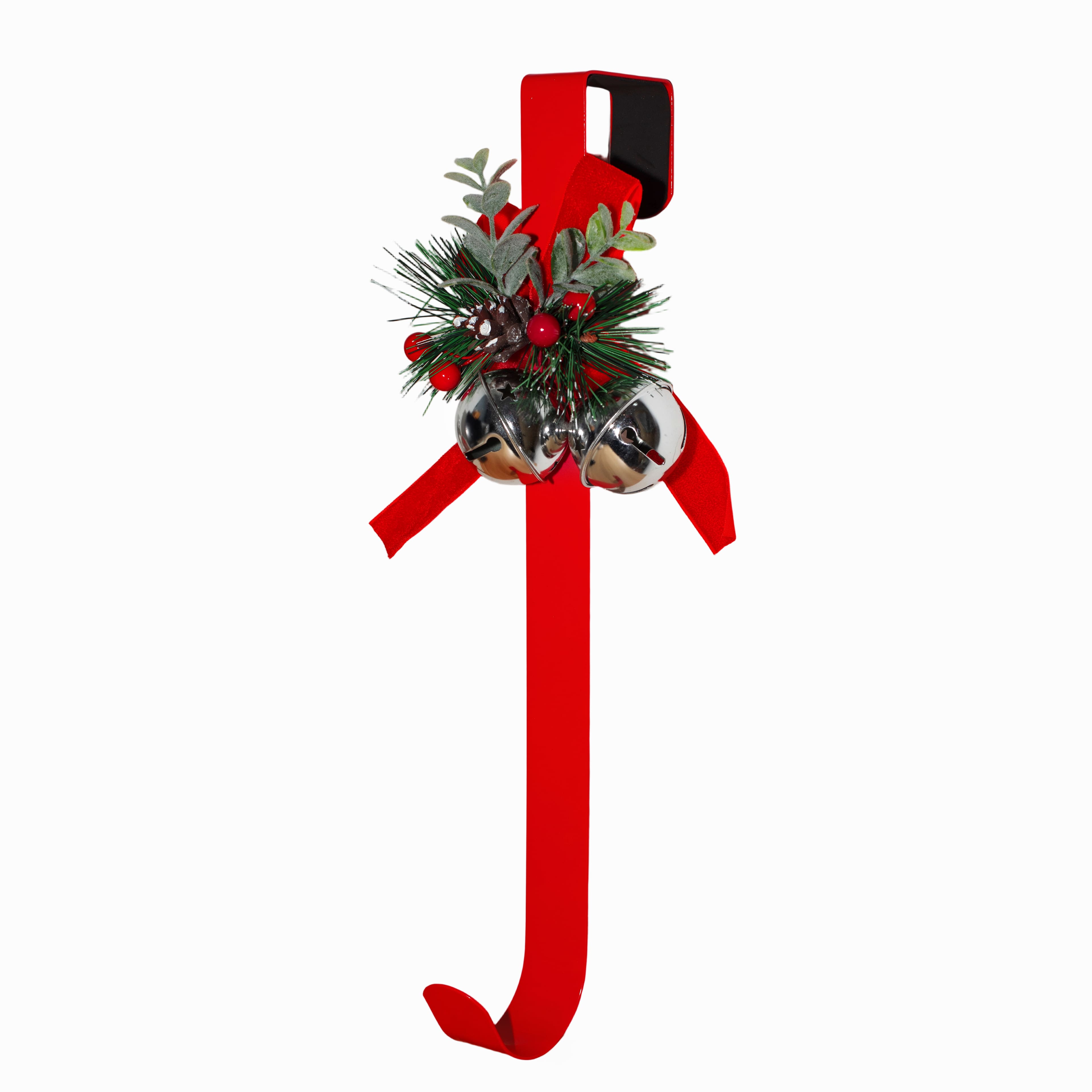15&#x22; Red &#x26; Silver Bell Wreath Hanger by Ashland&#xAE;