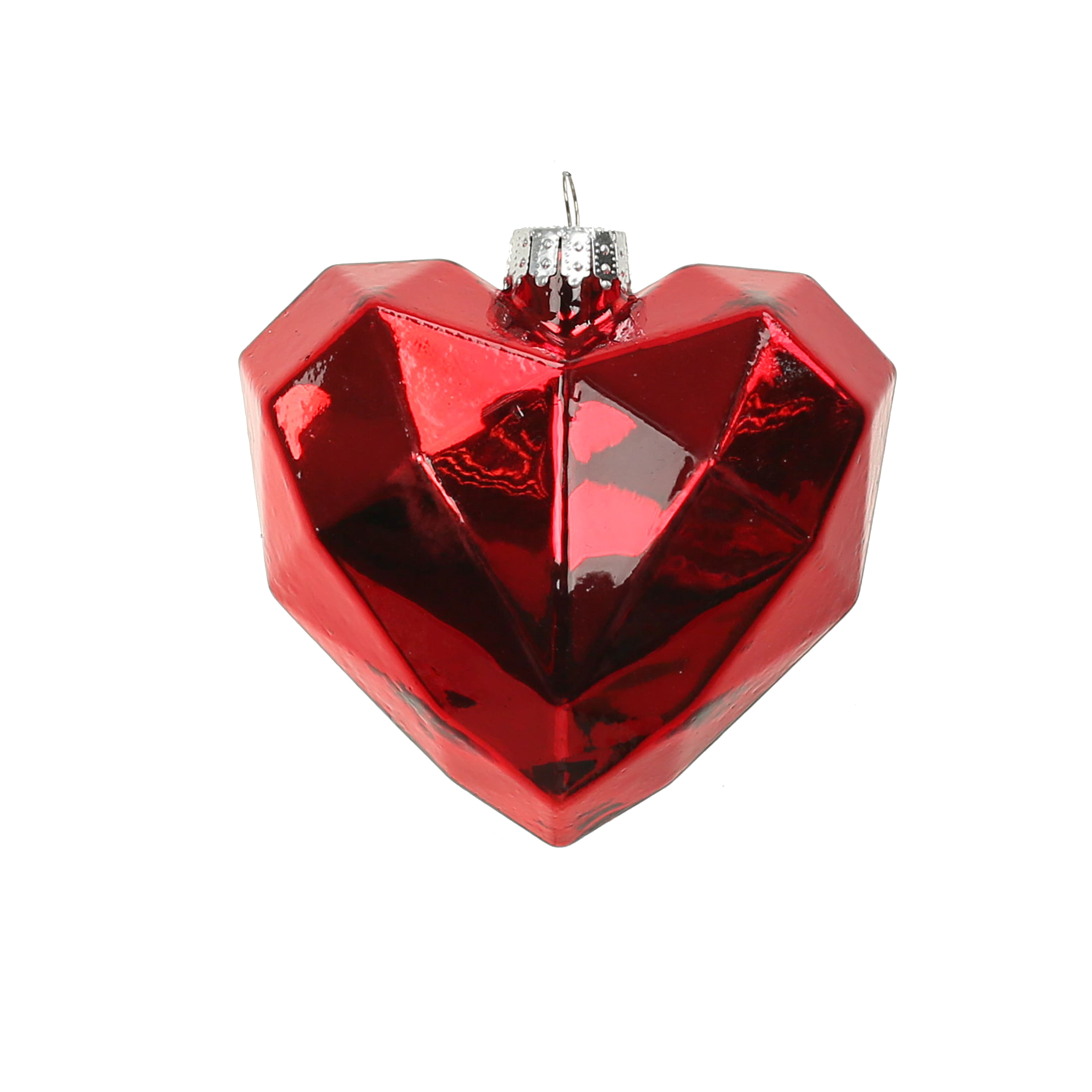 3.5&#x22; Red Diamond Heart Glass Ornament by Ashland&#xAE;