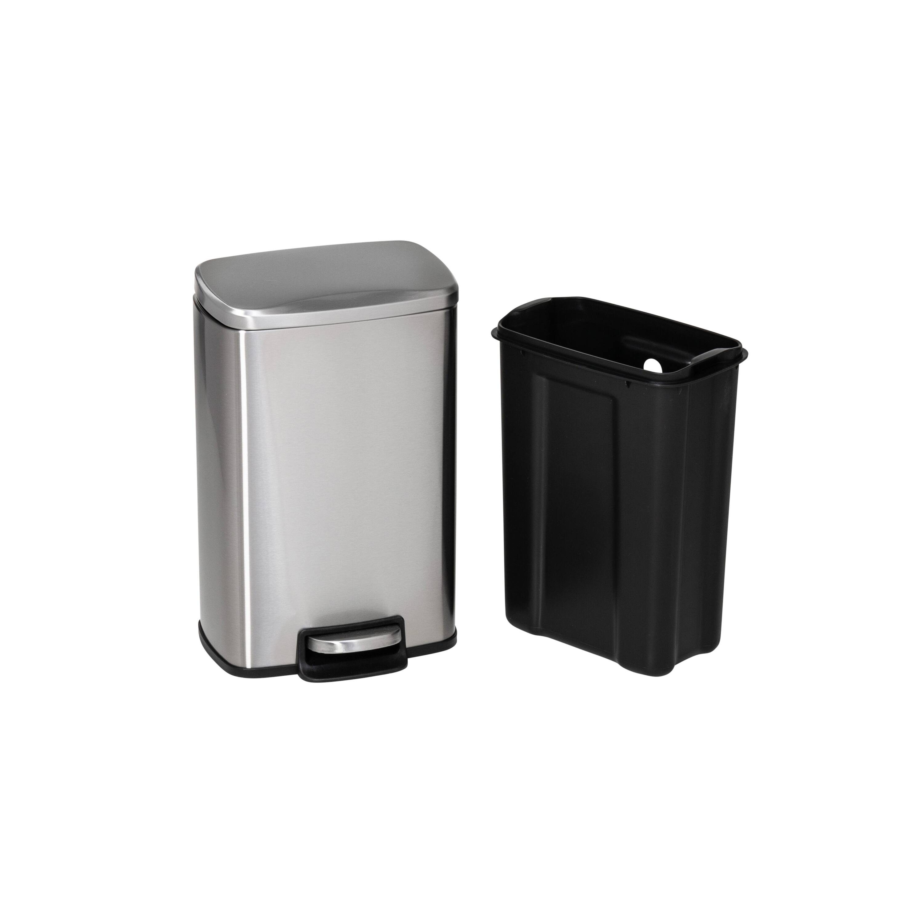 Honey Can Do Stainless Steel Step Trash Cans with Lid Set