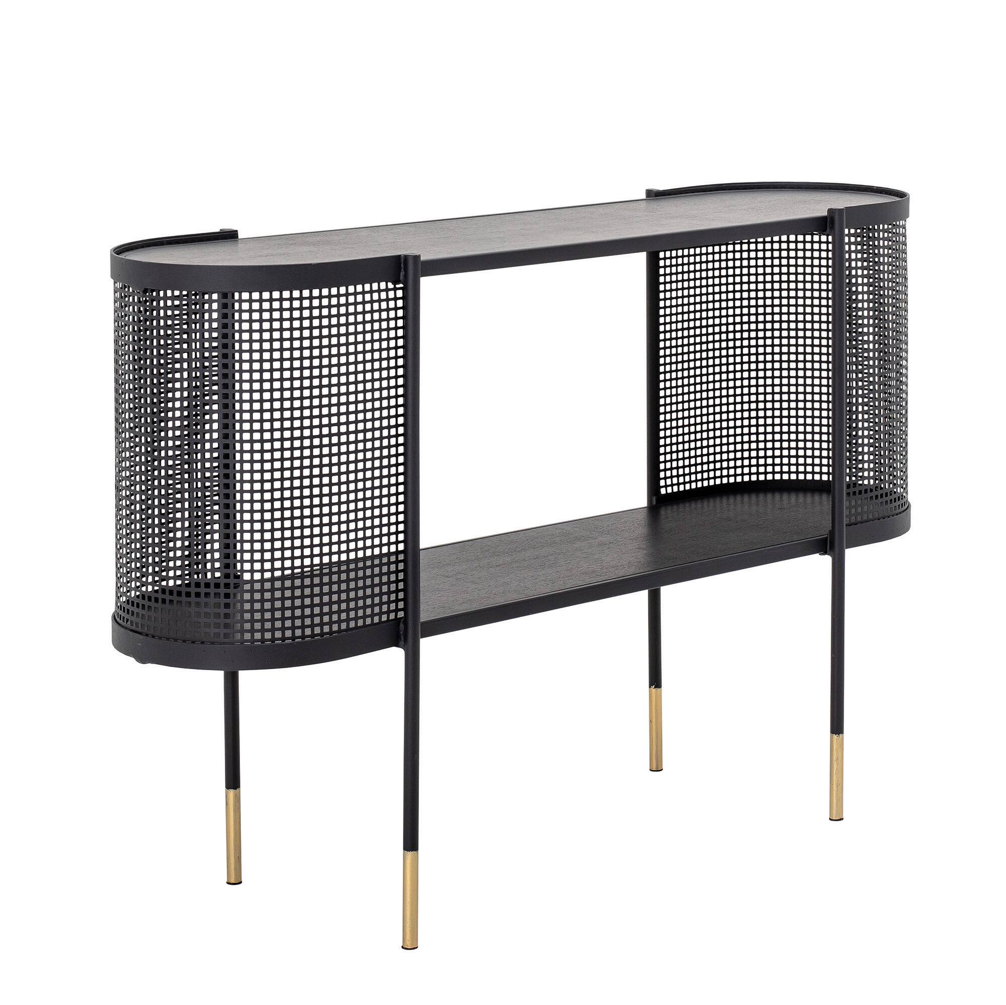 Hello Honey® Metal Console Table with Shelf & Brass Finish Legs