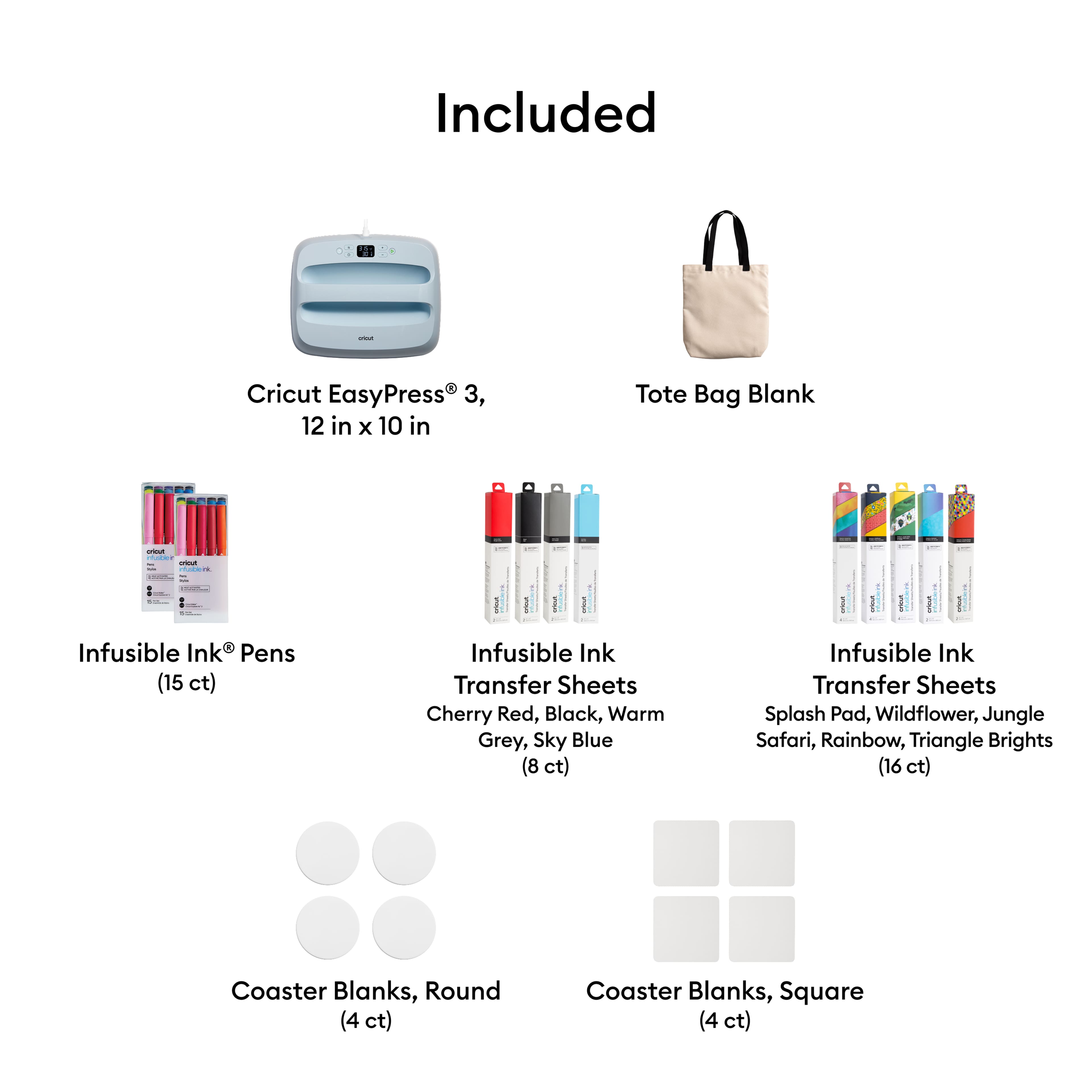 Cricut EasyPress&#xAE; 3, 12&#x22; x 10&#x22; &#x26; Sublimation Bundle