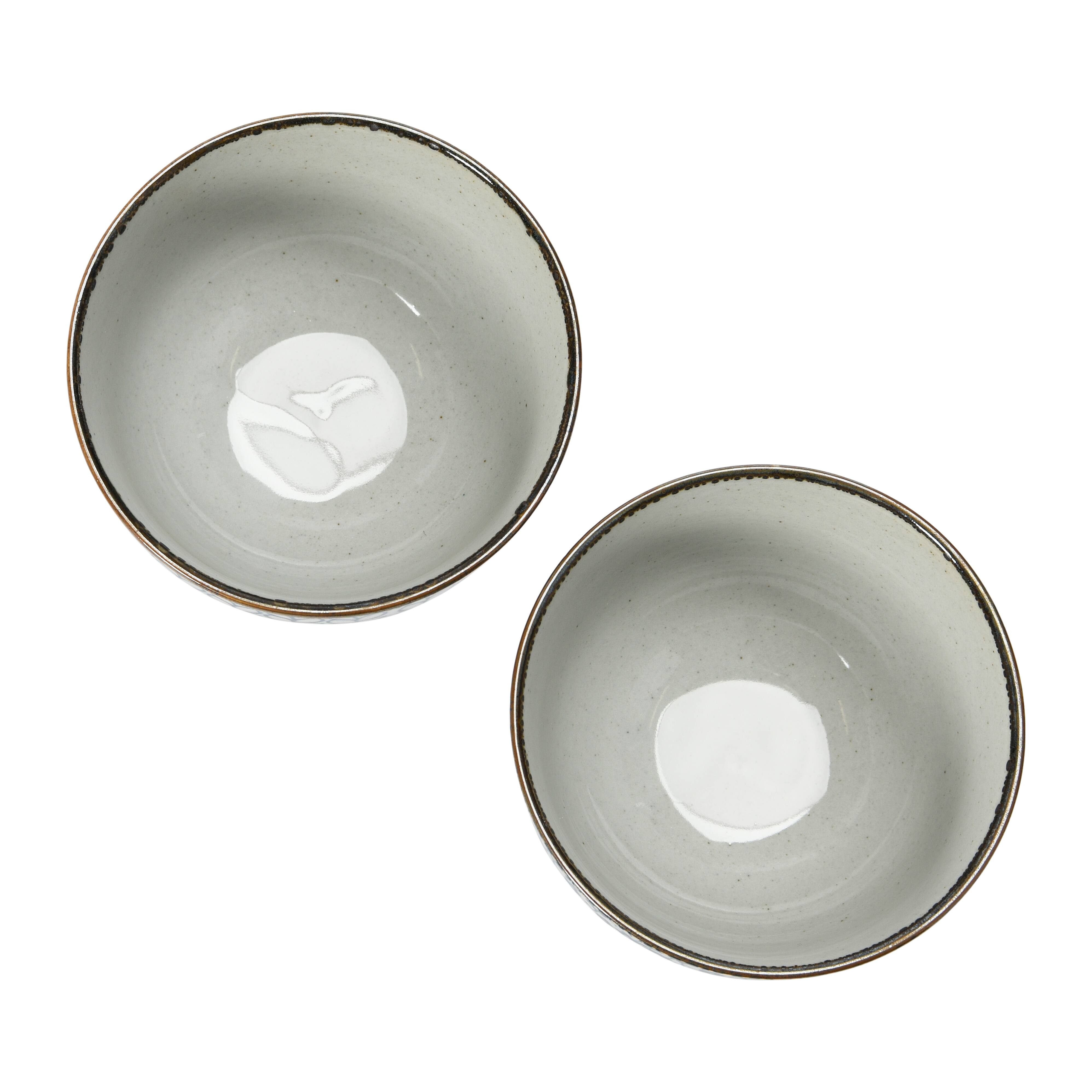 Hello Honey® 4.7" Blue & White Hand-Painted Ice-Cream Stoneware Bowls, 2ct.