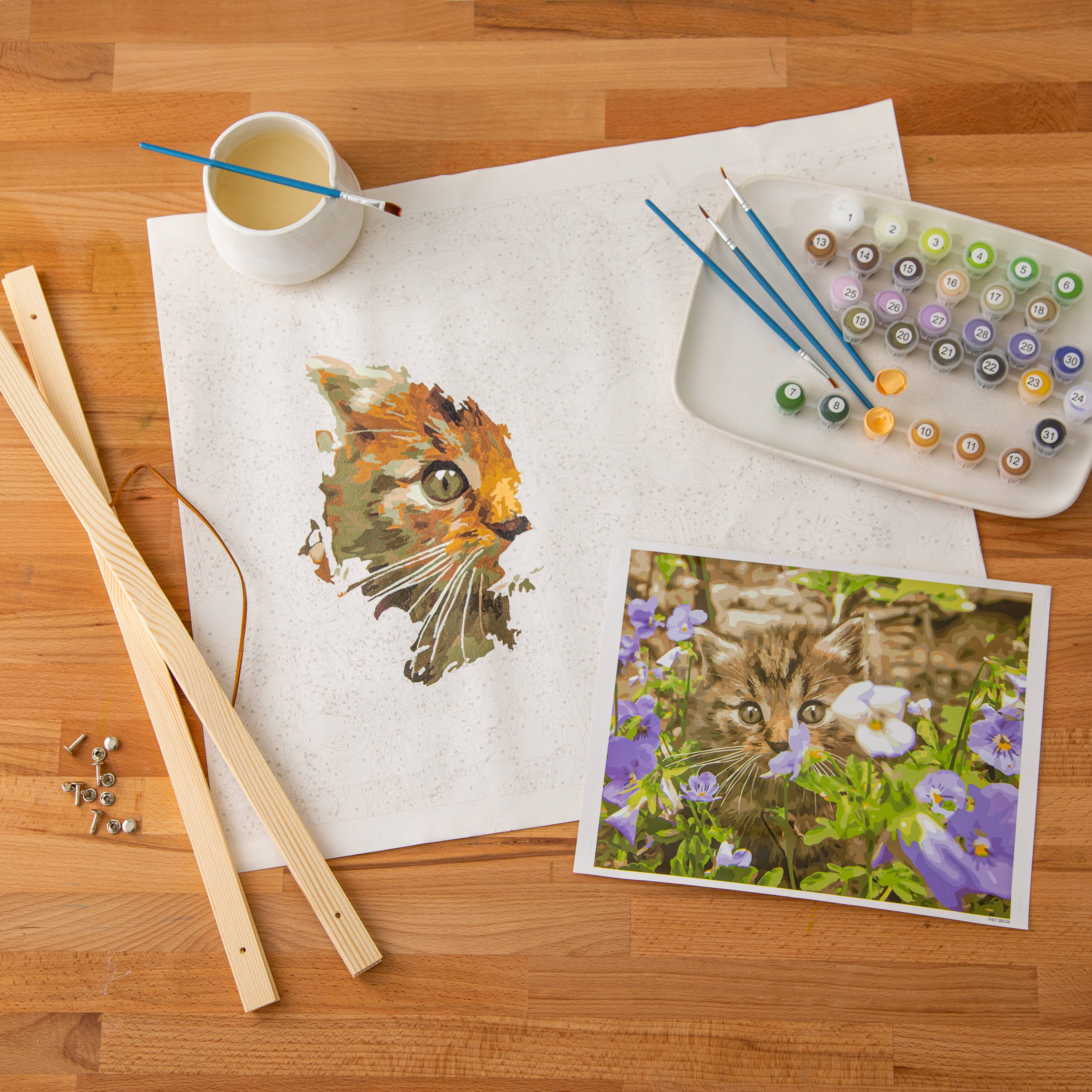 12 Pack Kitten & Flowers PaintbyNumber Kit by Artist's Loft