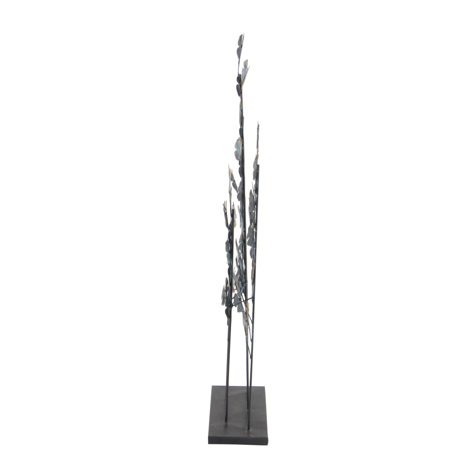 37&#x22; Turquoise Metal Contemporary Nature Sculpture
