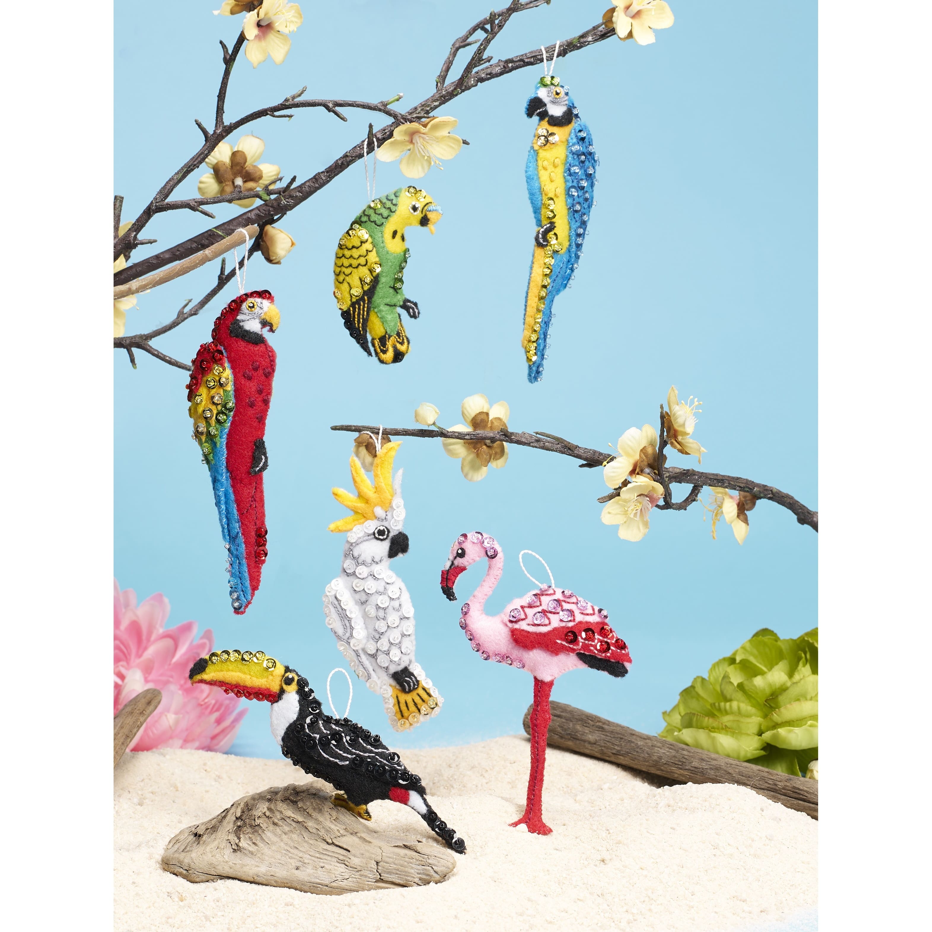 Bucilla&#xAE; Tropical Birds Felt Ornaments Applique Kit