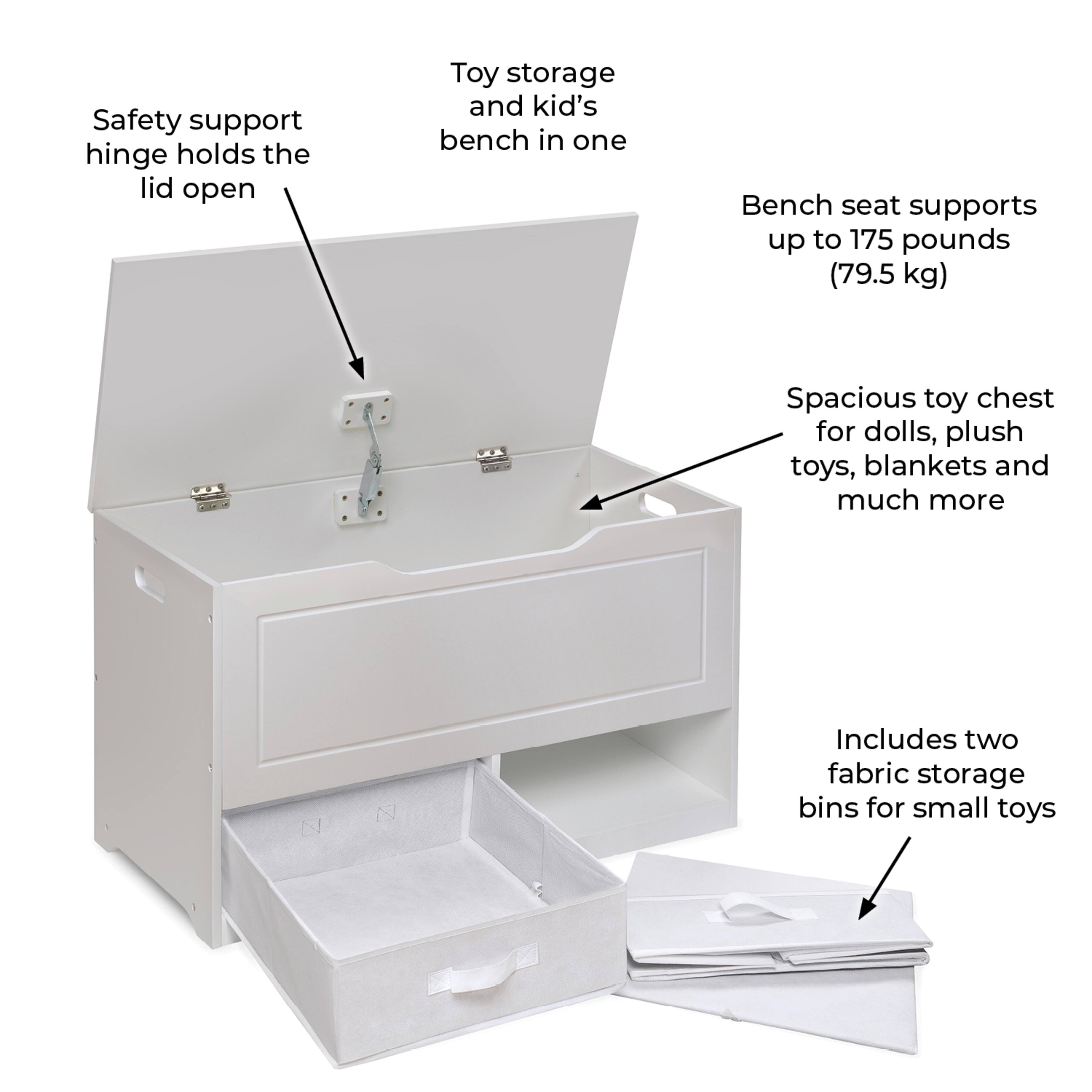 Badger Basket White Up & Down Toy & Storage Bench