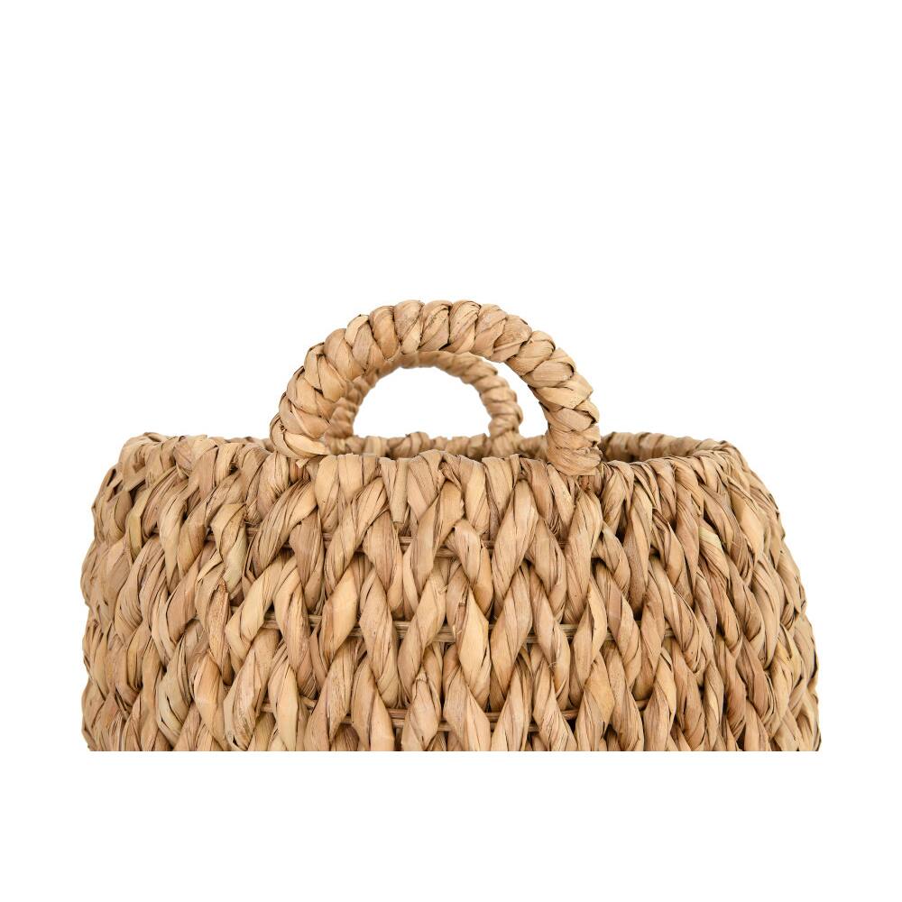 Hello Honey&#xAE; Beige Round Woven Water Hyacinth Basket with Handles Set