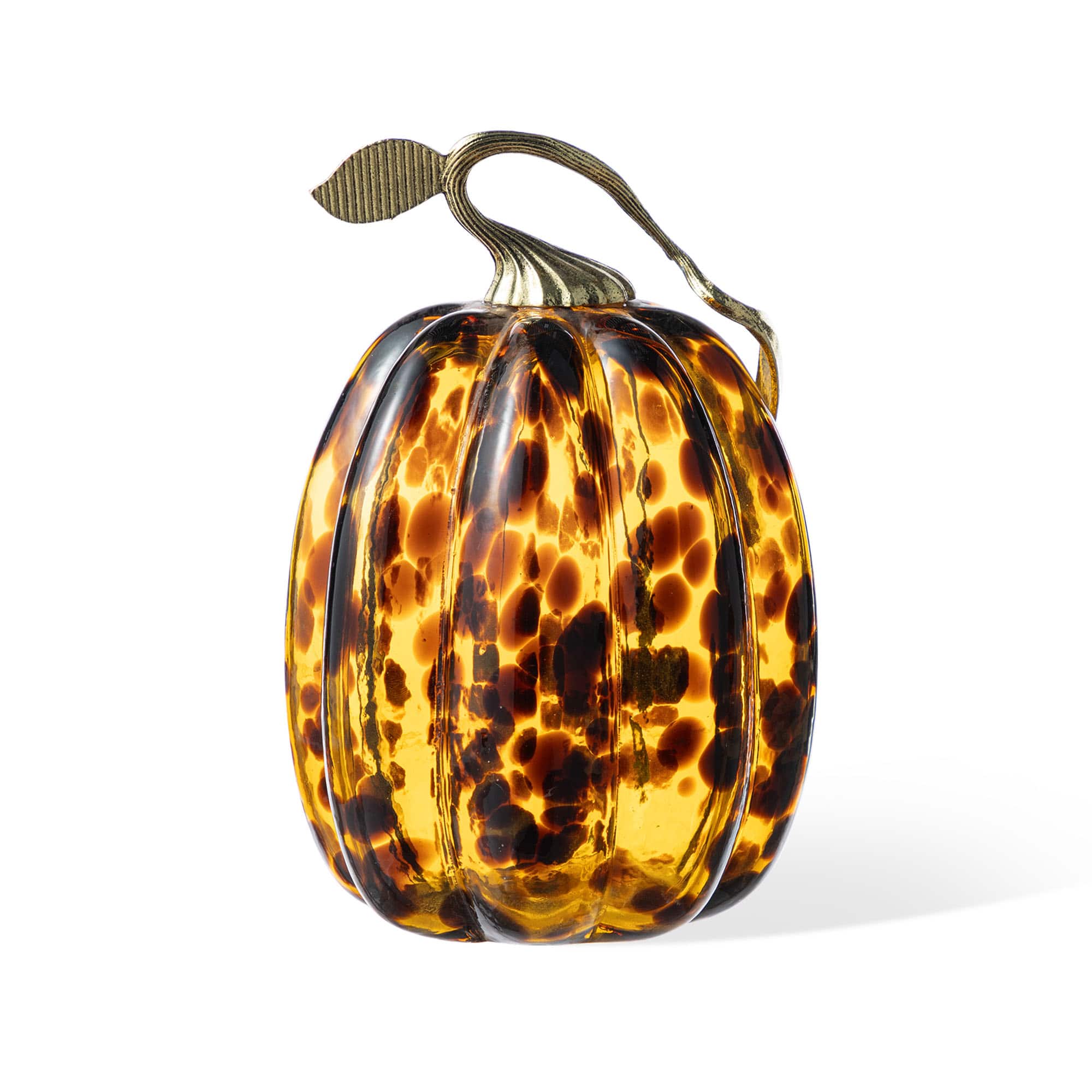 Glitzhome&#xAE; Amber Dots Glass Pumpkin