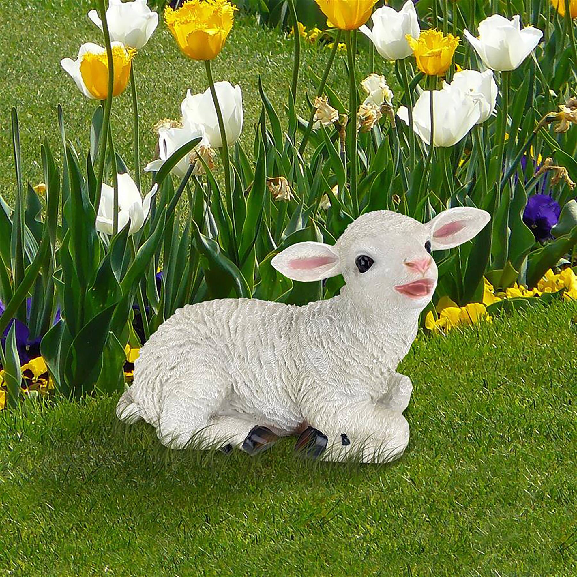 Design Toscano 15" Yorkshire Lamb Garden Statue Sitting Lamb
