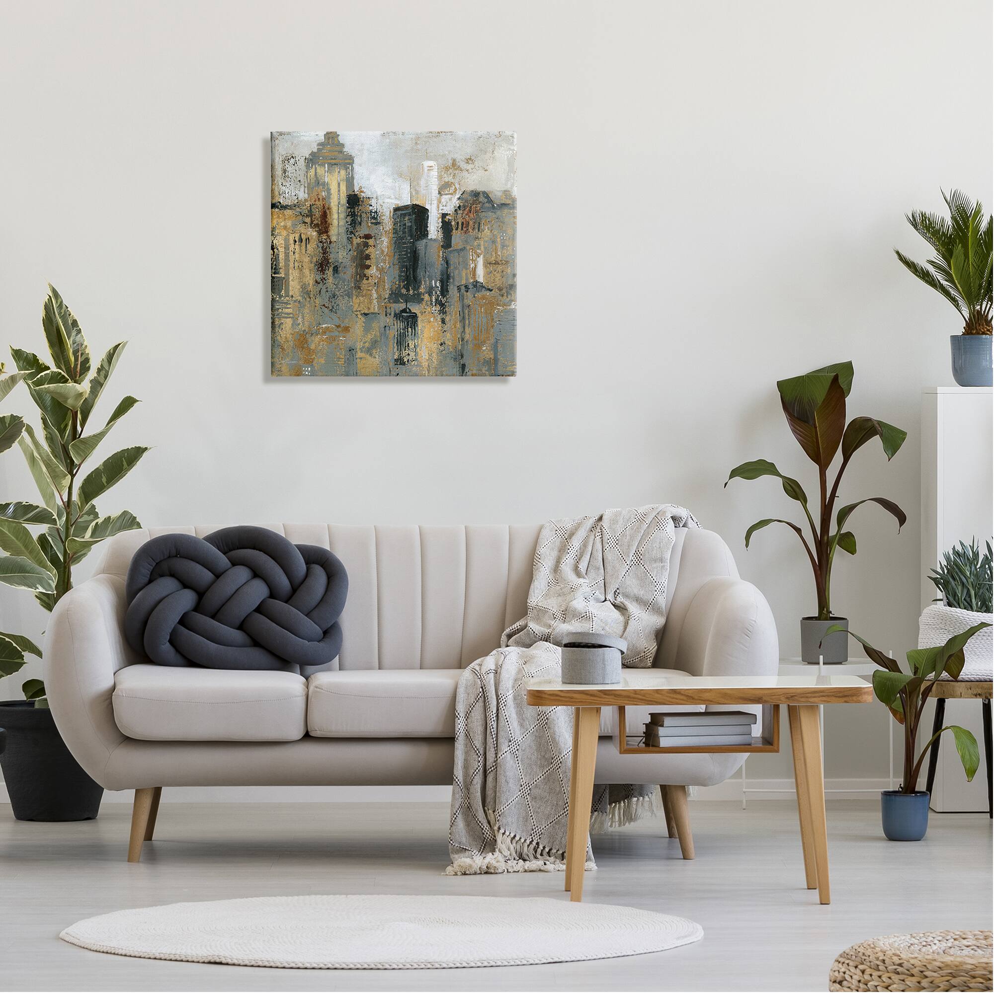 Stupell Industries Abstract Cityscape Urban Buildings Canvas Wall Art