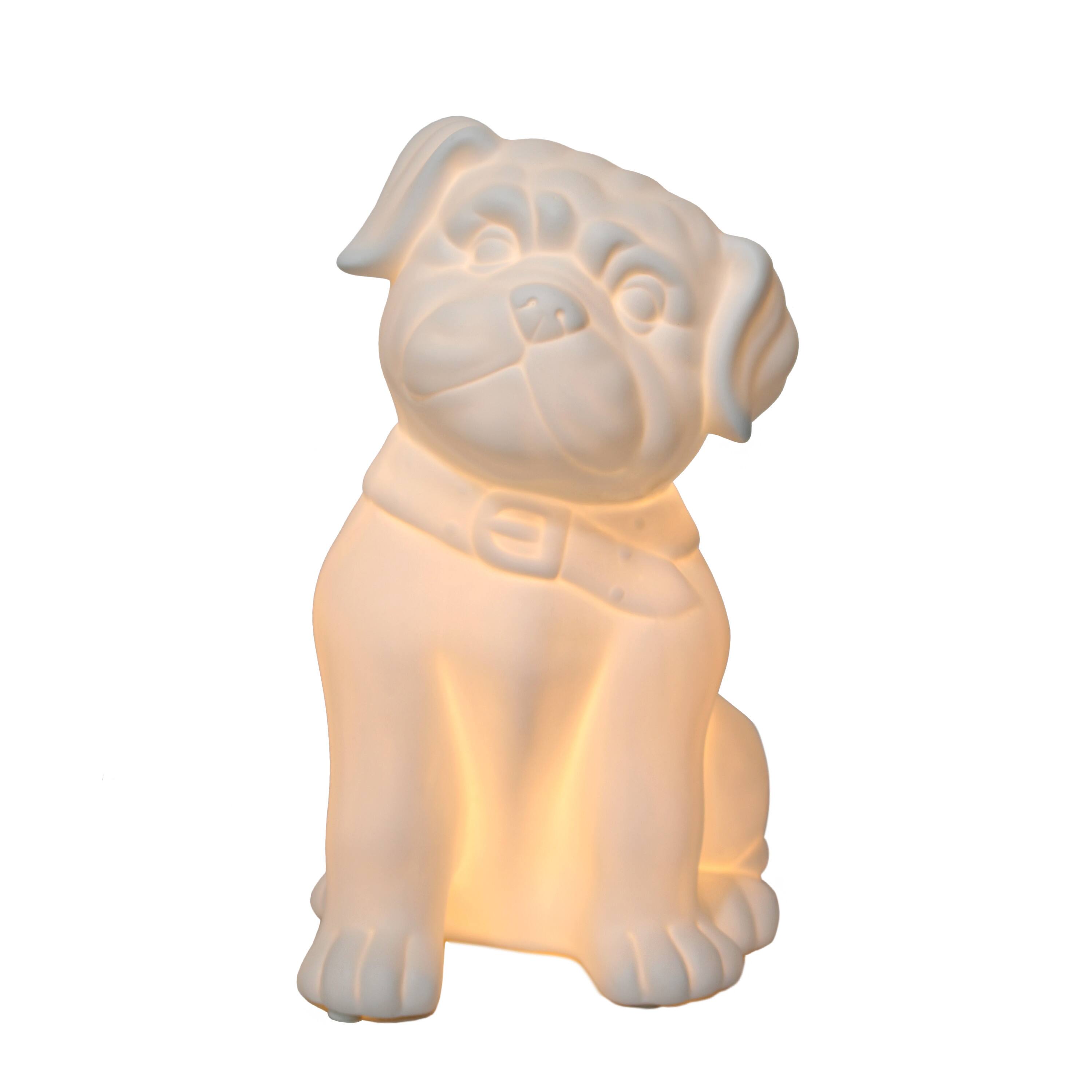 Simple Designs Porcelain Puppy Dog Shaped Table Lamp