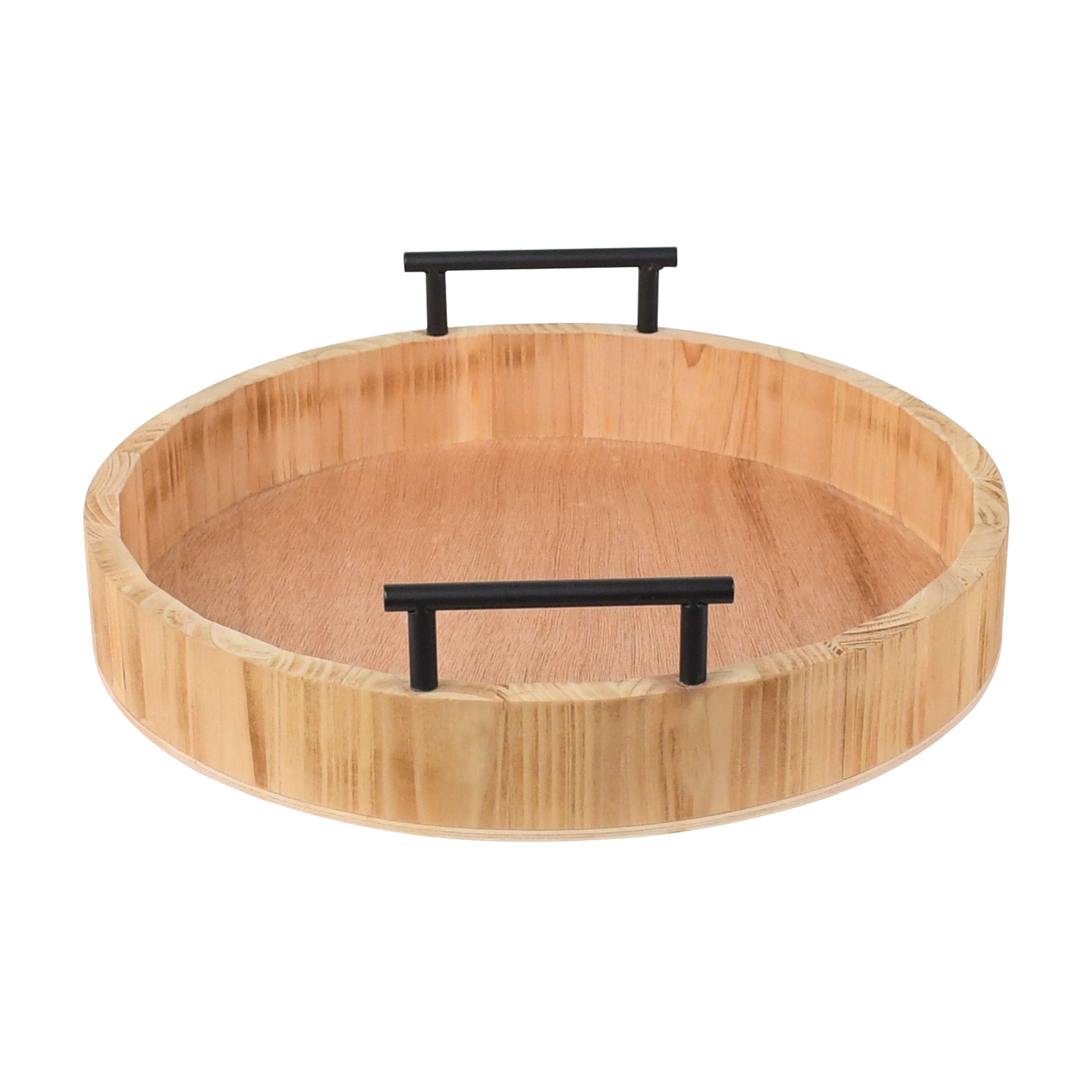 12&#x22; Round Wood Tray with Handles by Ashland&#xAE;