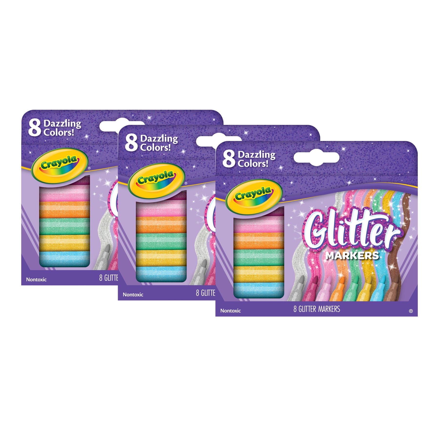 Crayola® Glitter Markers, 3 Packs of 8