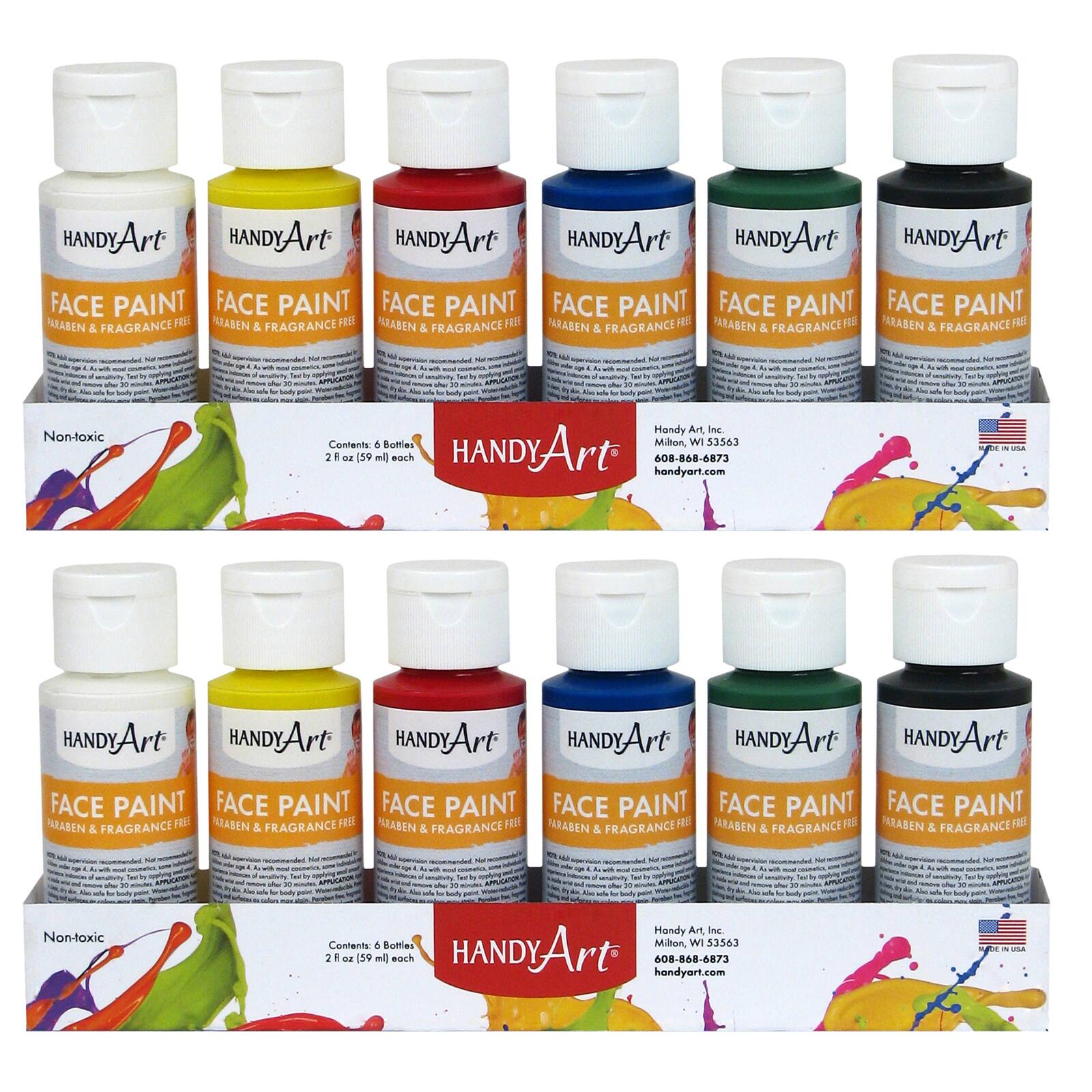 Handy Art® 6 Color Washable Face Paint Kit, 2ct.