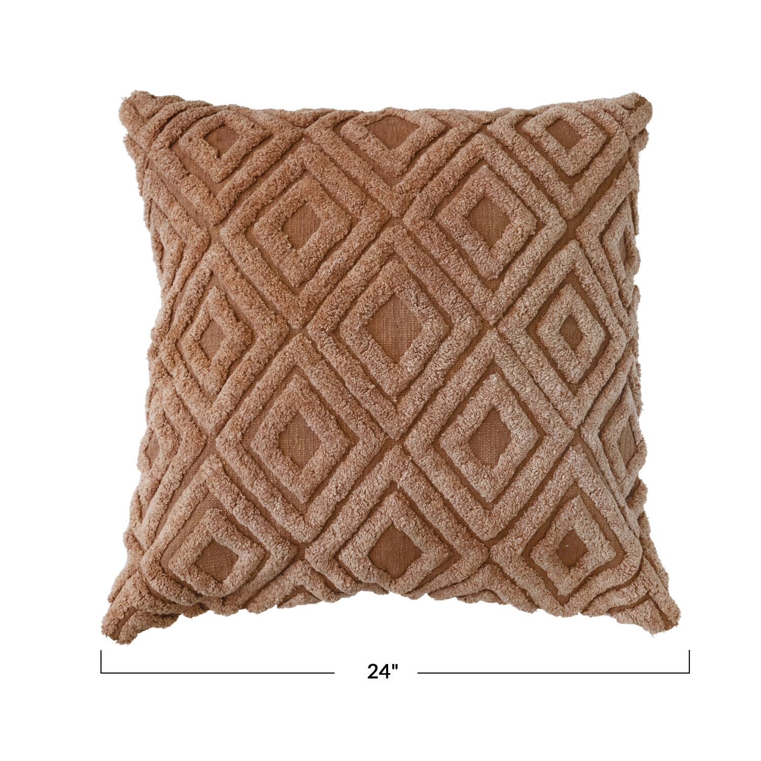 Hello Honey® Brown Tufted Diamond Pattern Cotton Throw Pillow