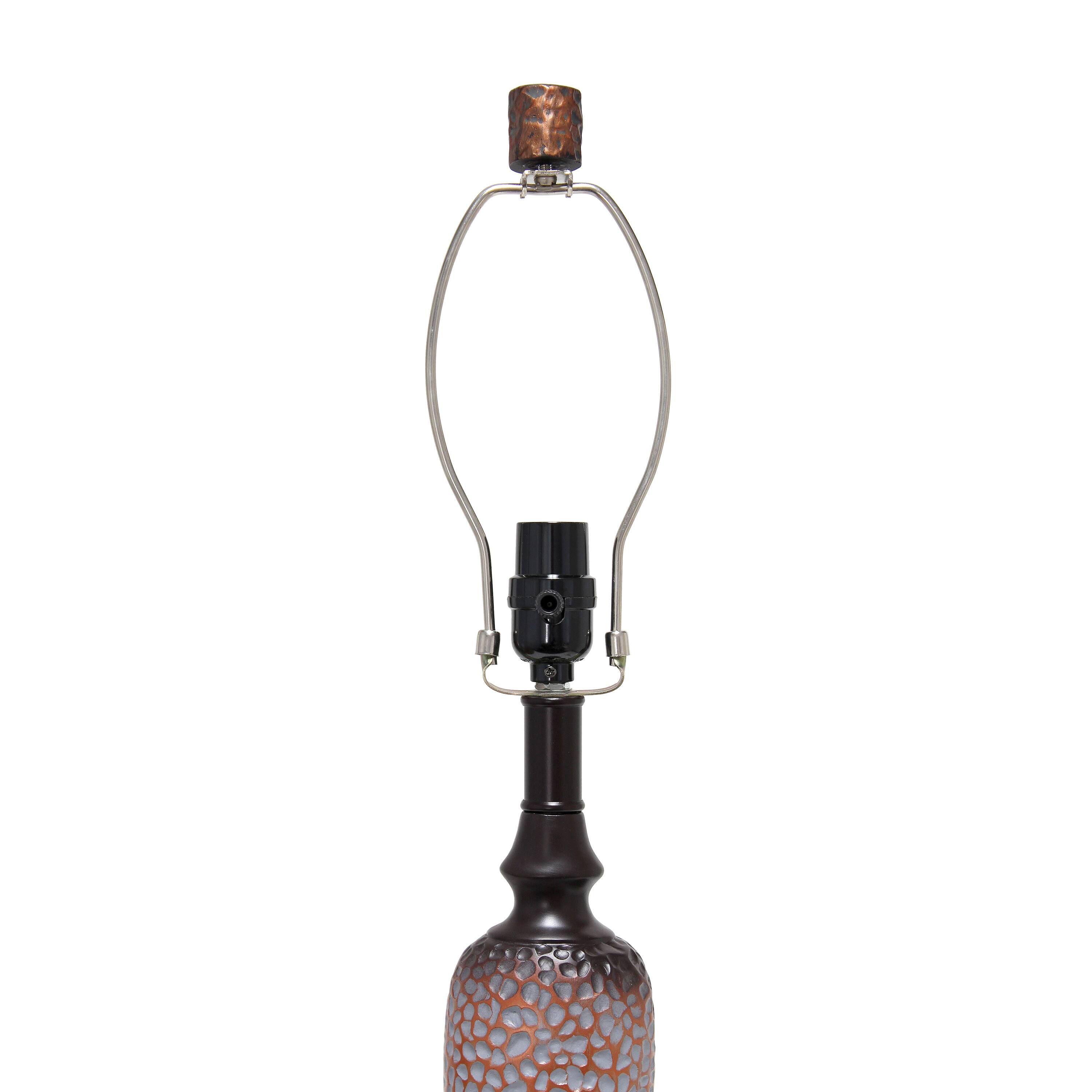 Lalia Home Hammered Bronze Table and Floor Lamp Set