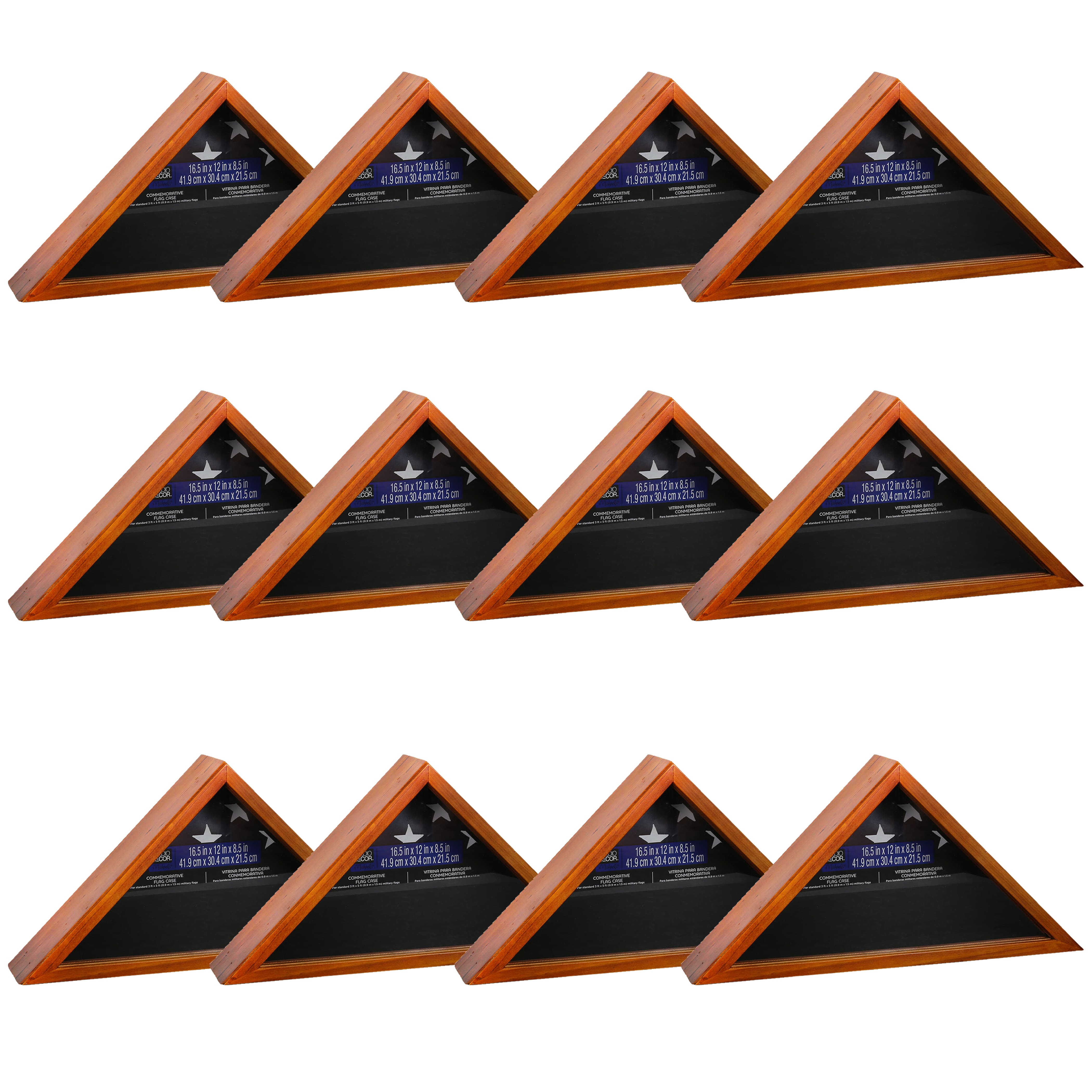 12 Pack: Commemorative Oak Flag Case by Studio Décor®