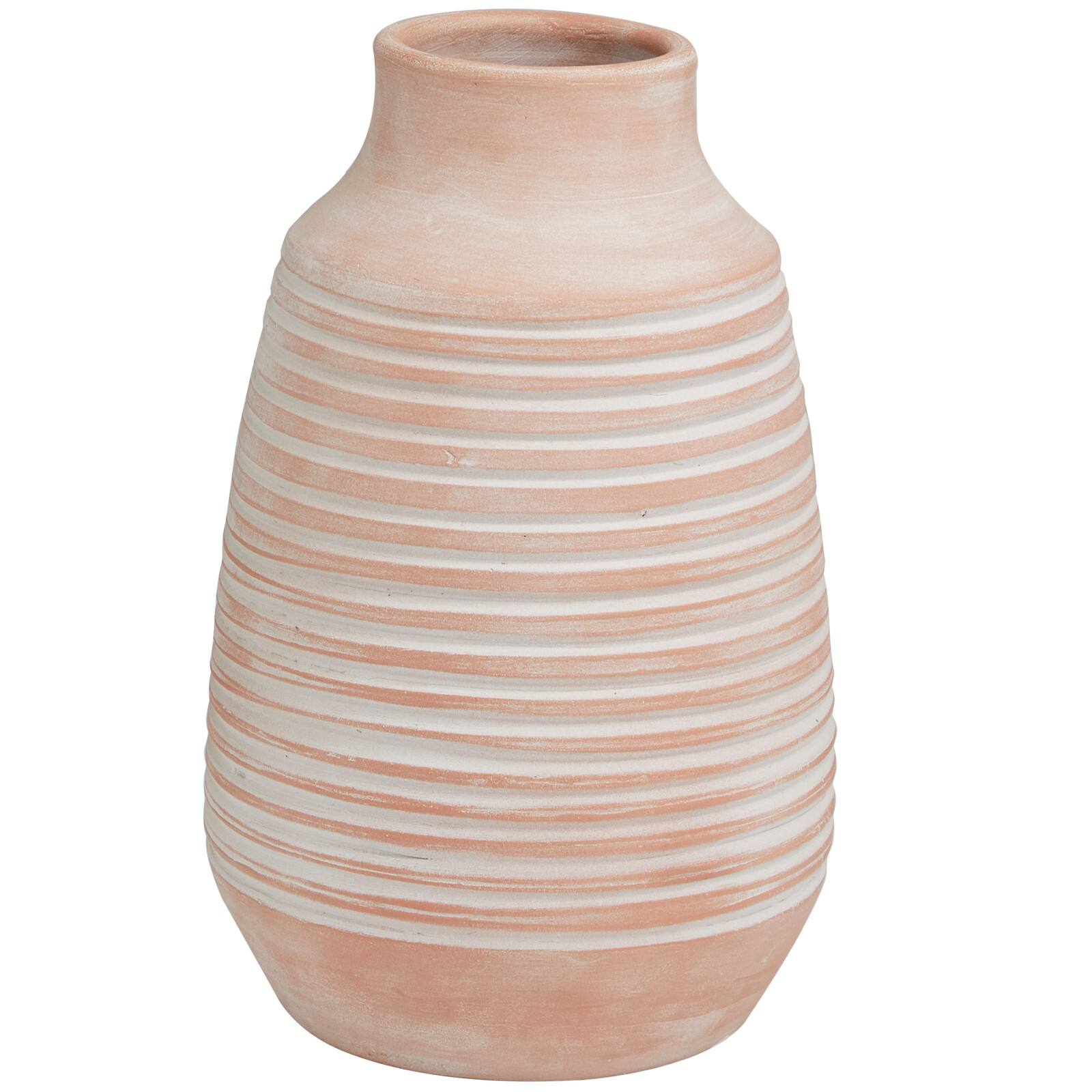 Melrose International Modern Ribbed Terra Cotta Vase 14