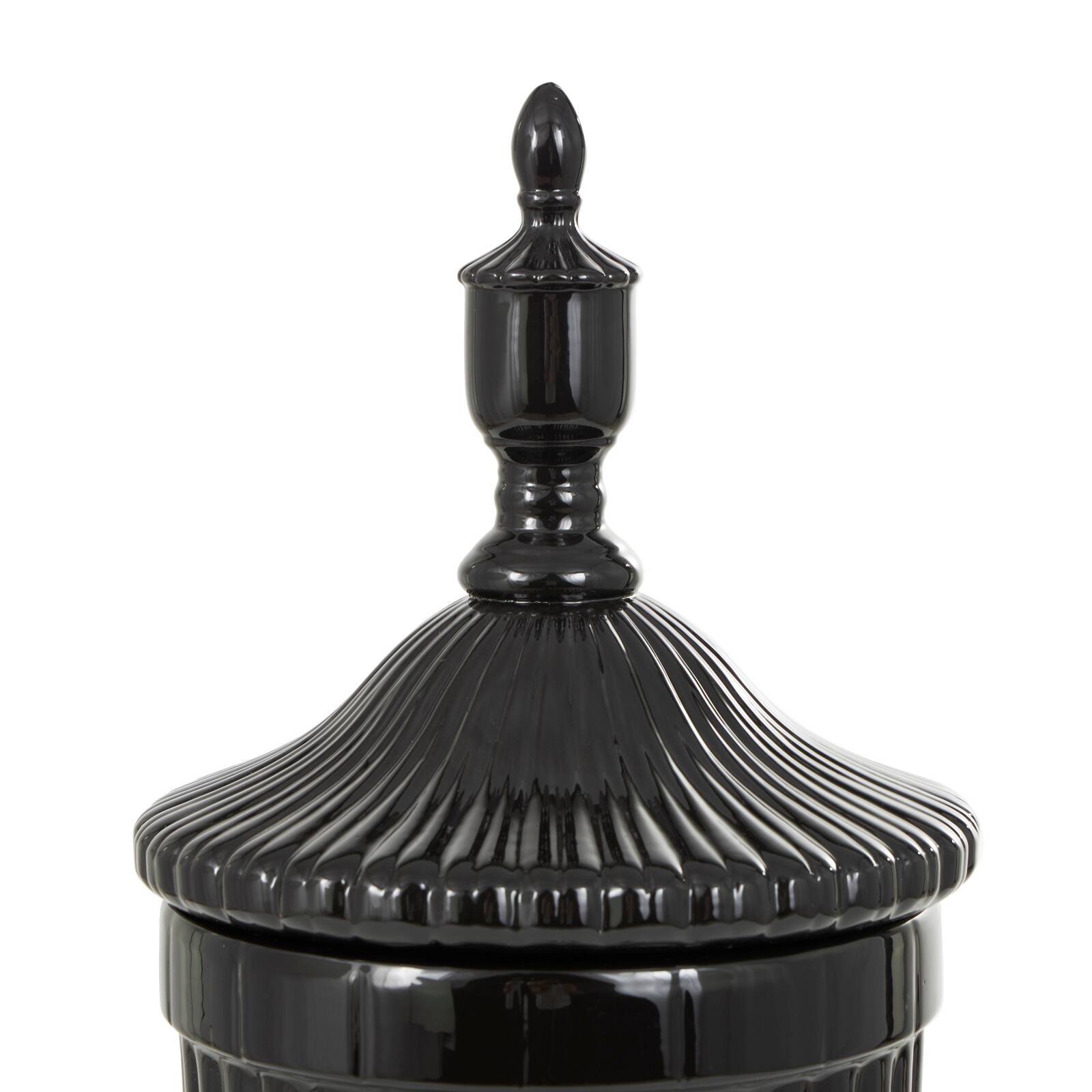 Black Ceramic Decorative Jar
