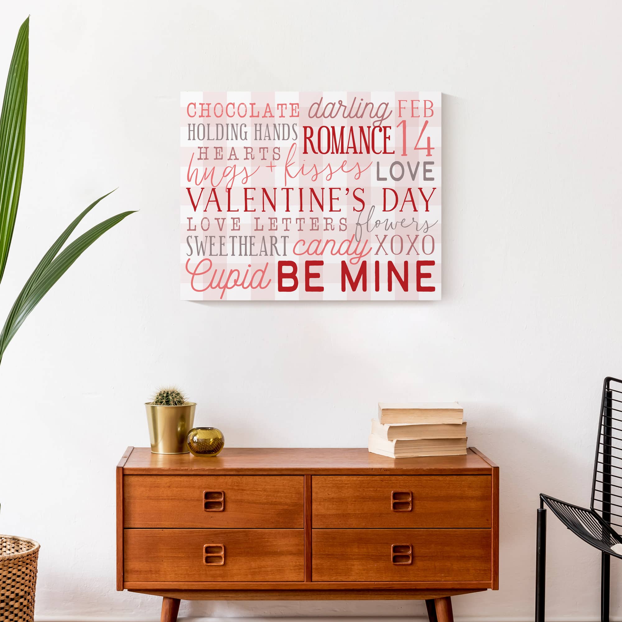 Valentines Day Words Canvas Wall Art