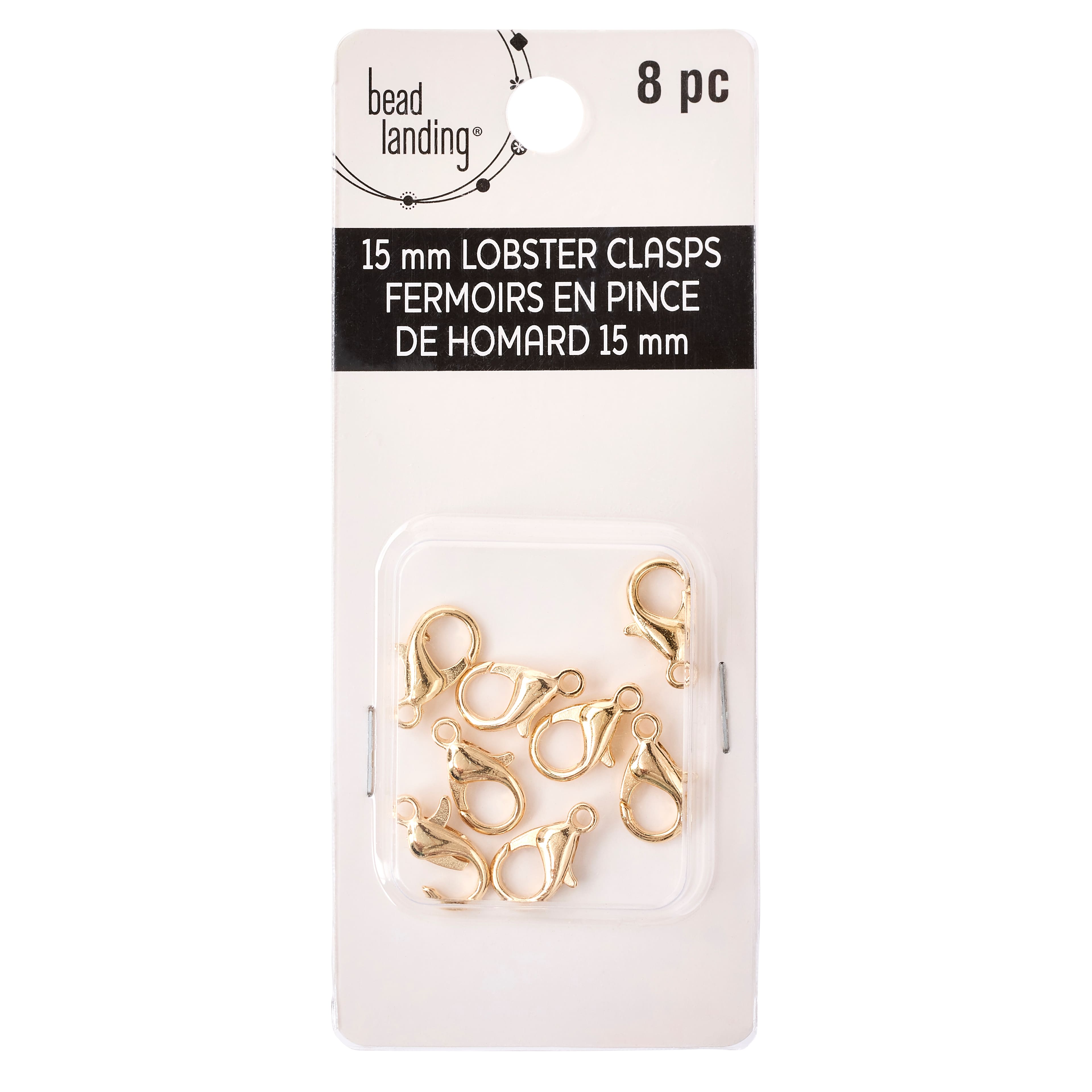 Brass Lobster Claw Clasp, 15mm, Gold-Plated (24 Pieces)