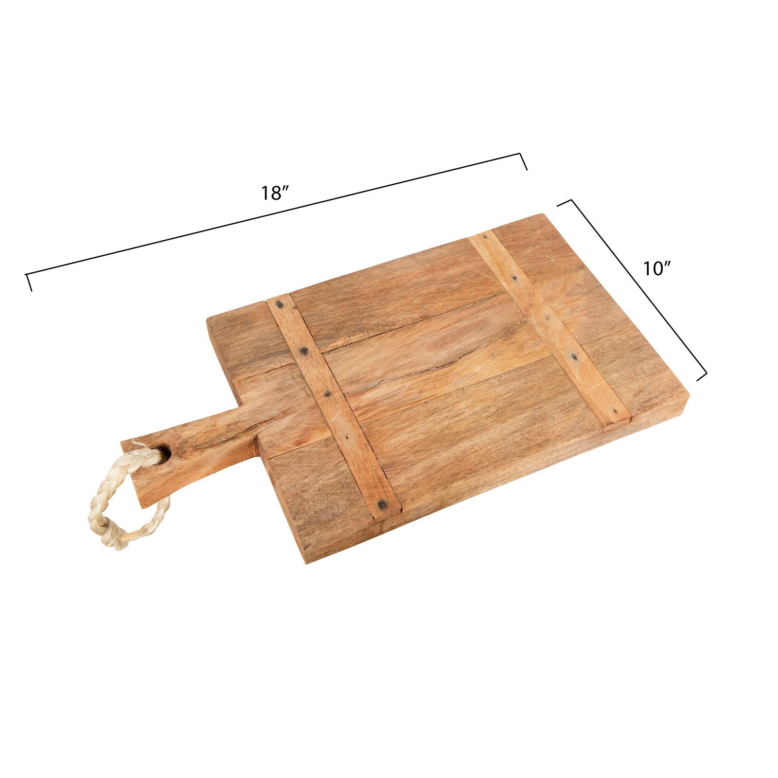 Hello Honey® 18" Mango Wood Cheese Board with Rope on Handle