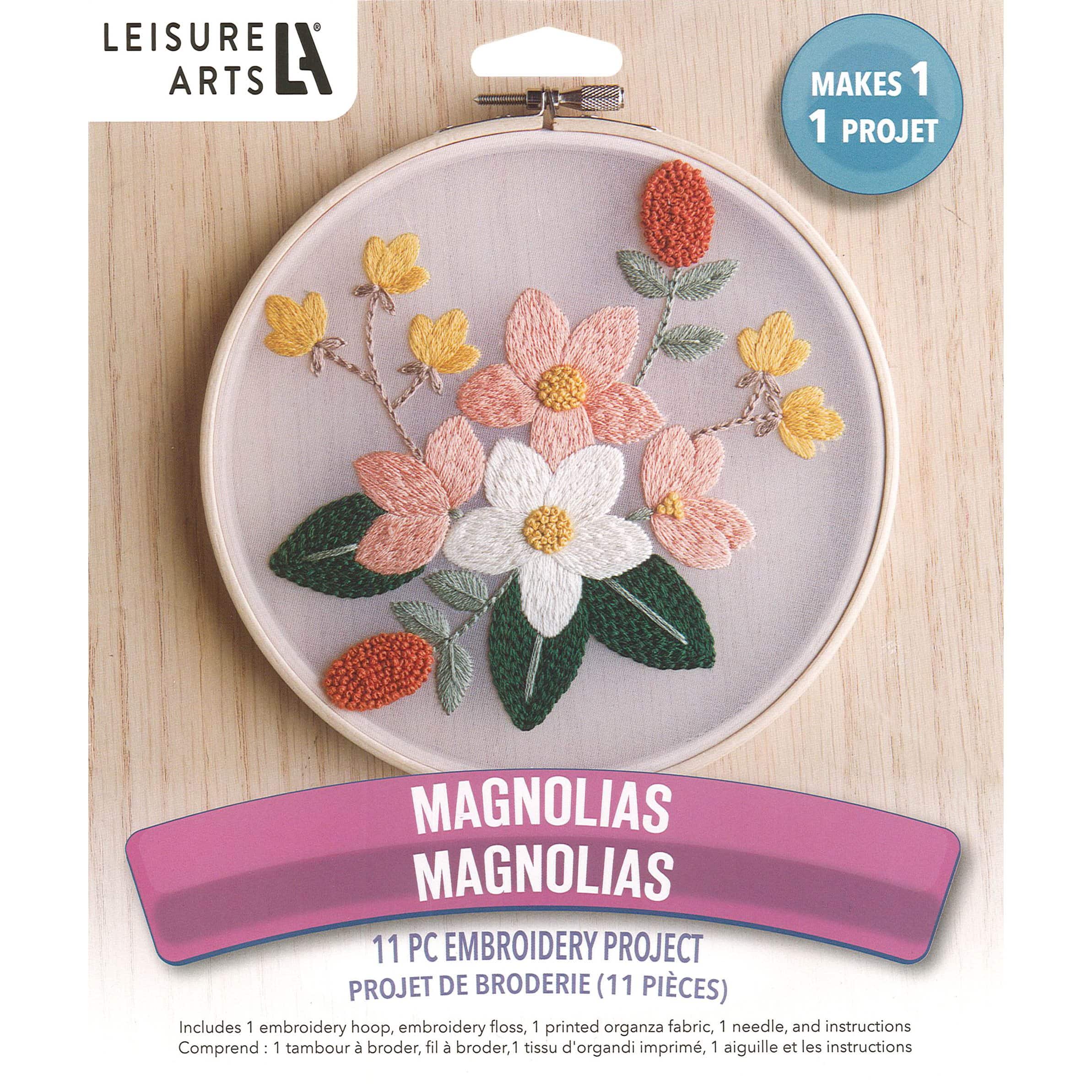 Leisure Arts® 6" Magnolias Embroidery Kit