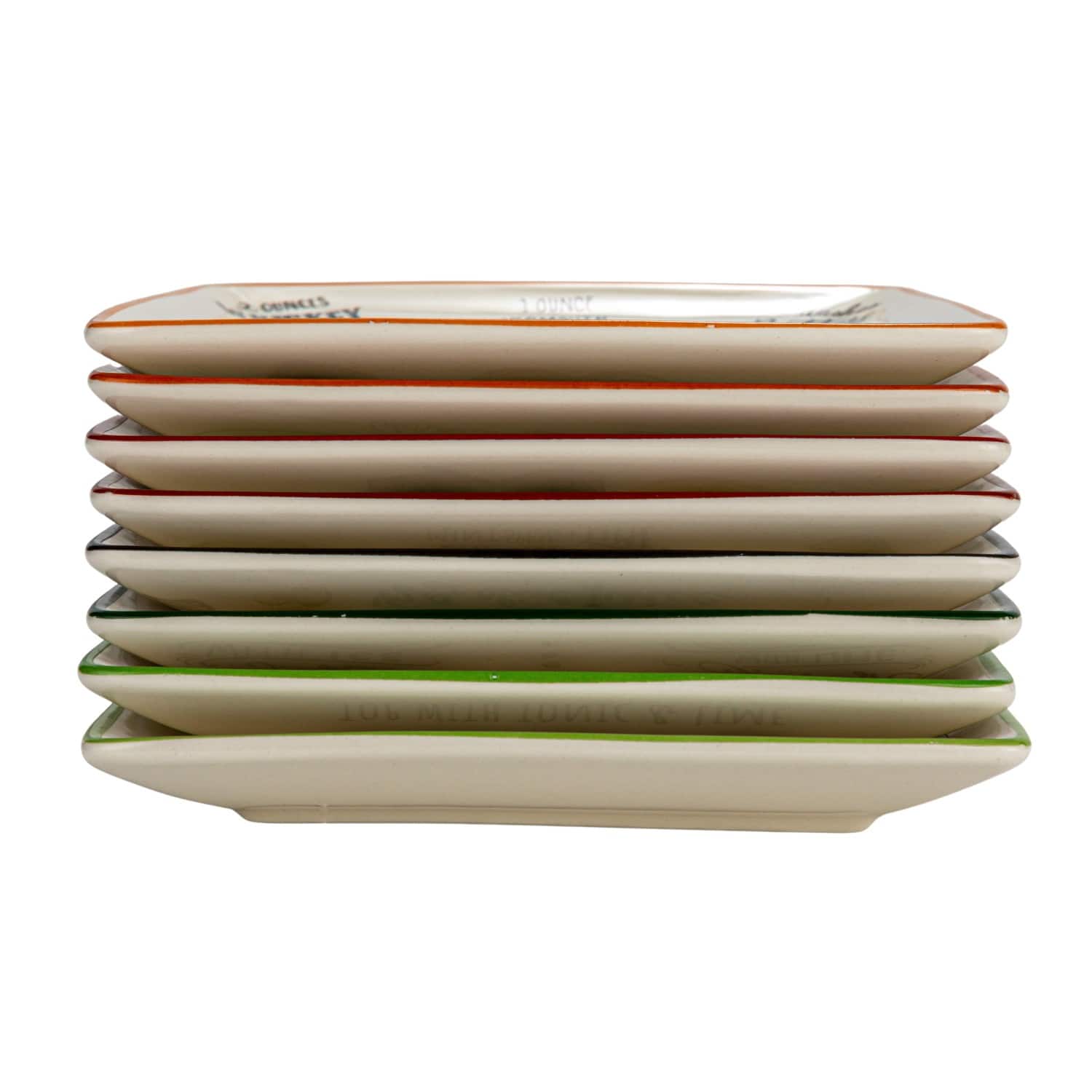 Hello Honey® 6" Cocktail Recipe Design Stoneware Plate Set