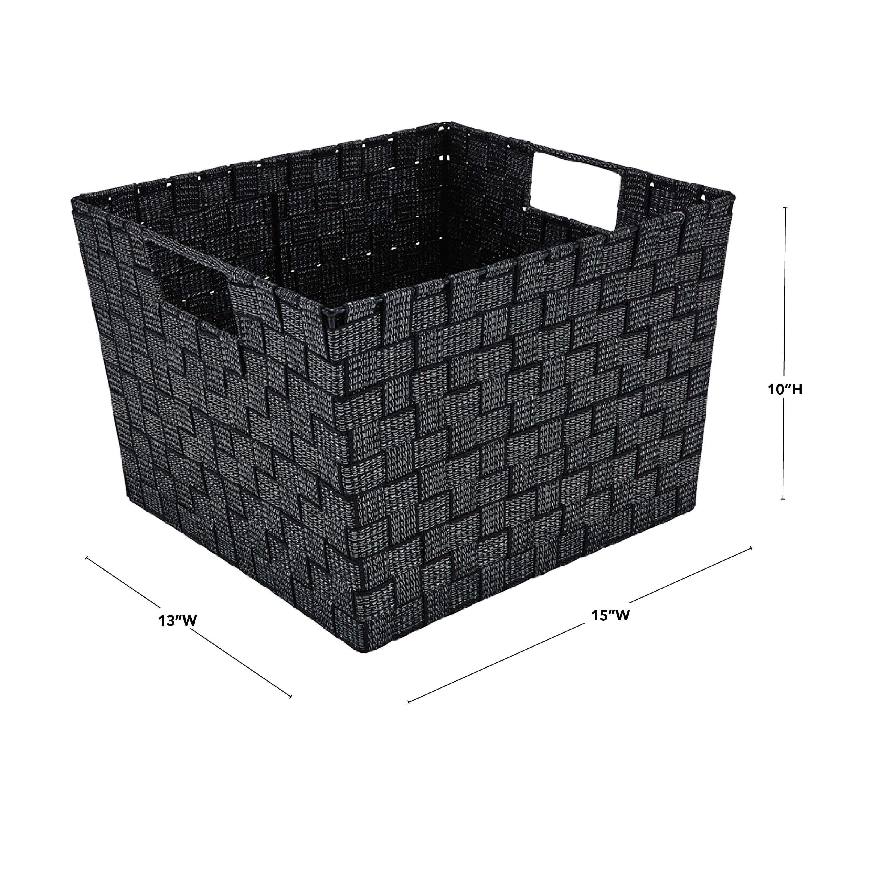 Simplify Lurex Striped Woven Storage Shelf Bin