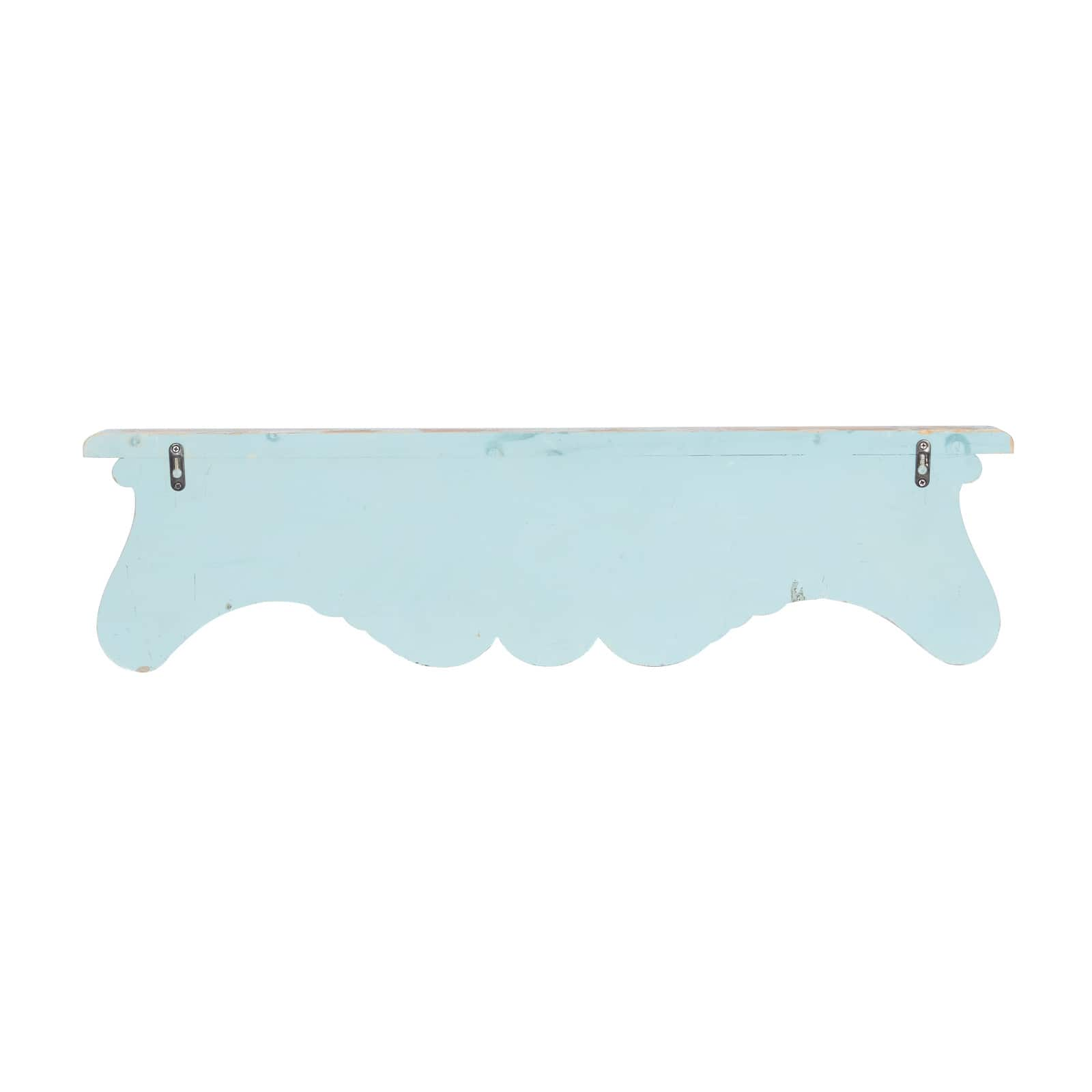 32&#x22; Blue Wood Rustic Wall Shelf