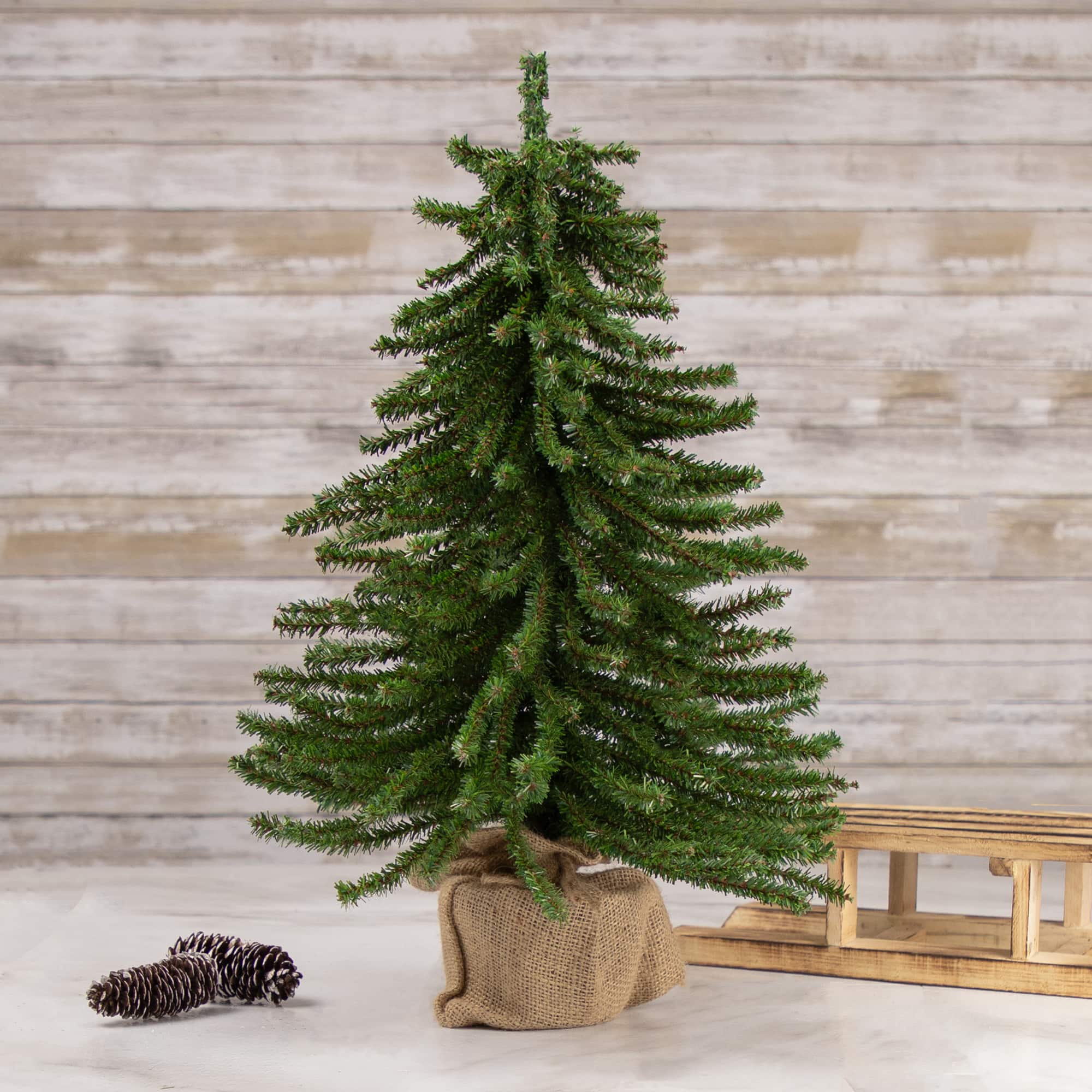 2ft. Unlit Potted Downswept Mini Village Pine Medium Artificial Christmas Tree