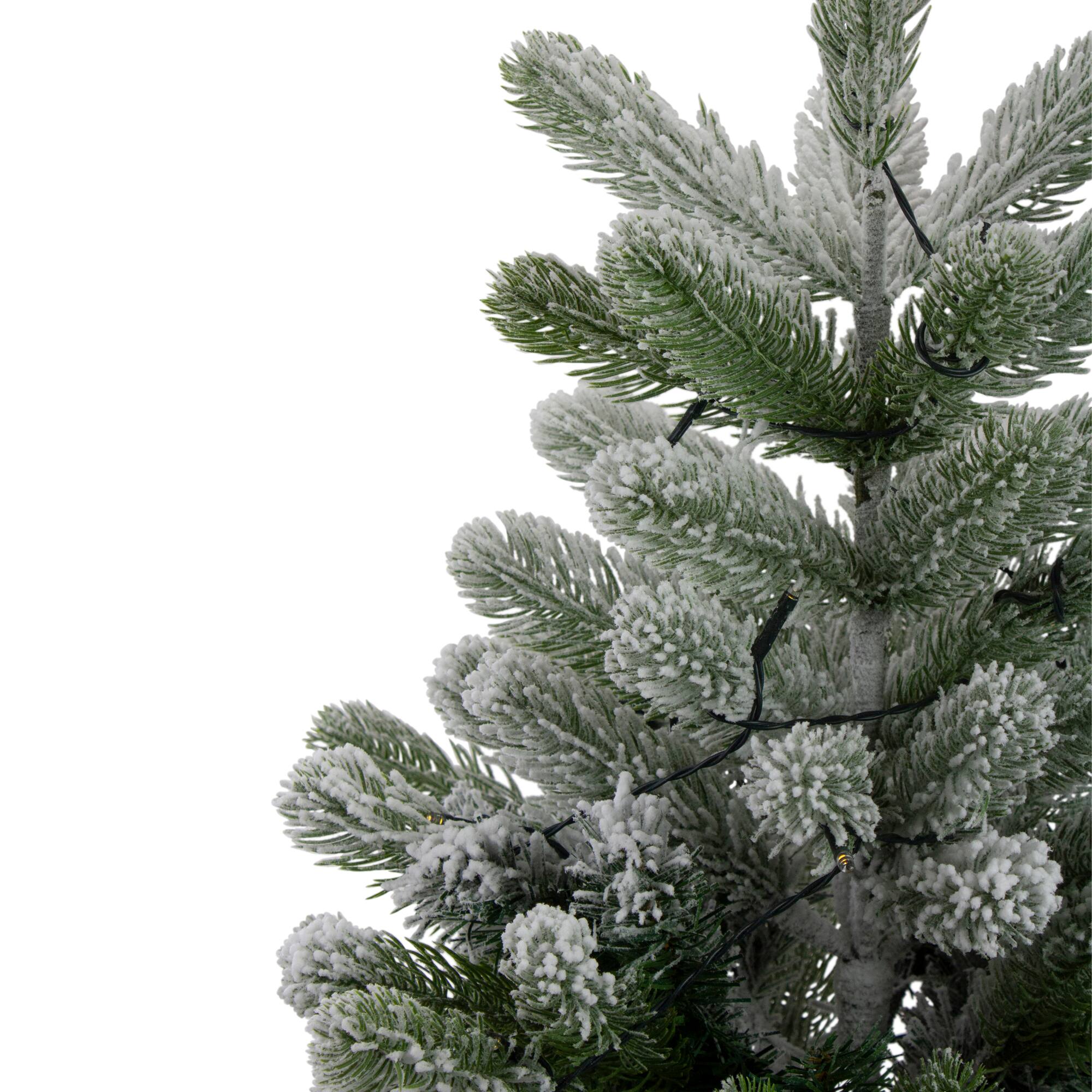 2ft. Pre-Lit Frosted Pine Artificial Christmas Tree in Burlap Pot, Warm White Lights
