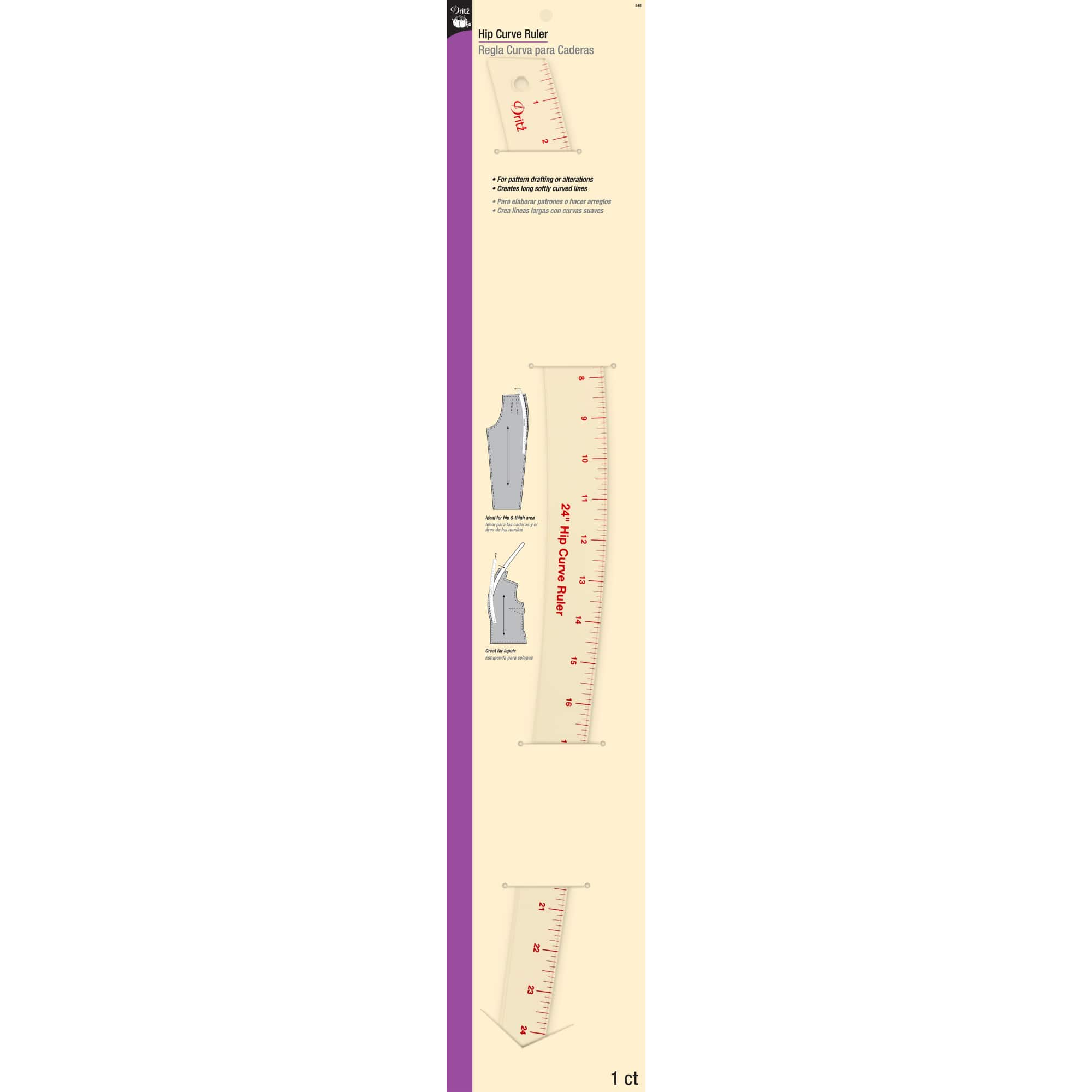 Dritz&#xAE; 24&#x22; Clear Hip Curve Ruler For Pattern Drafting